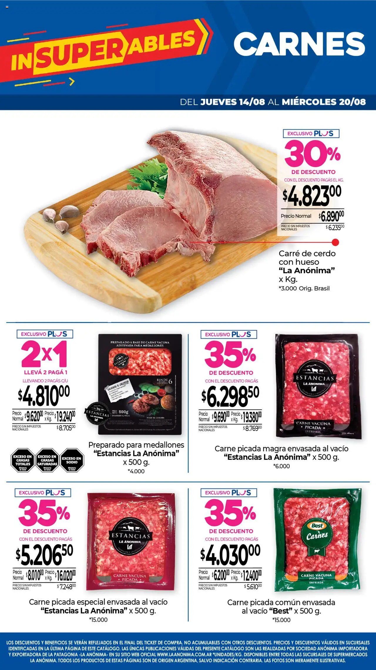La Anonima catálogo │ válido desde el 14.08.2025 | Página: 3 | Productos: Peso, Cerdo