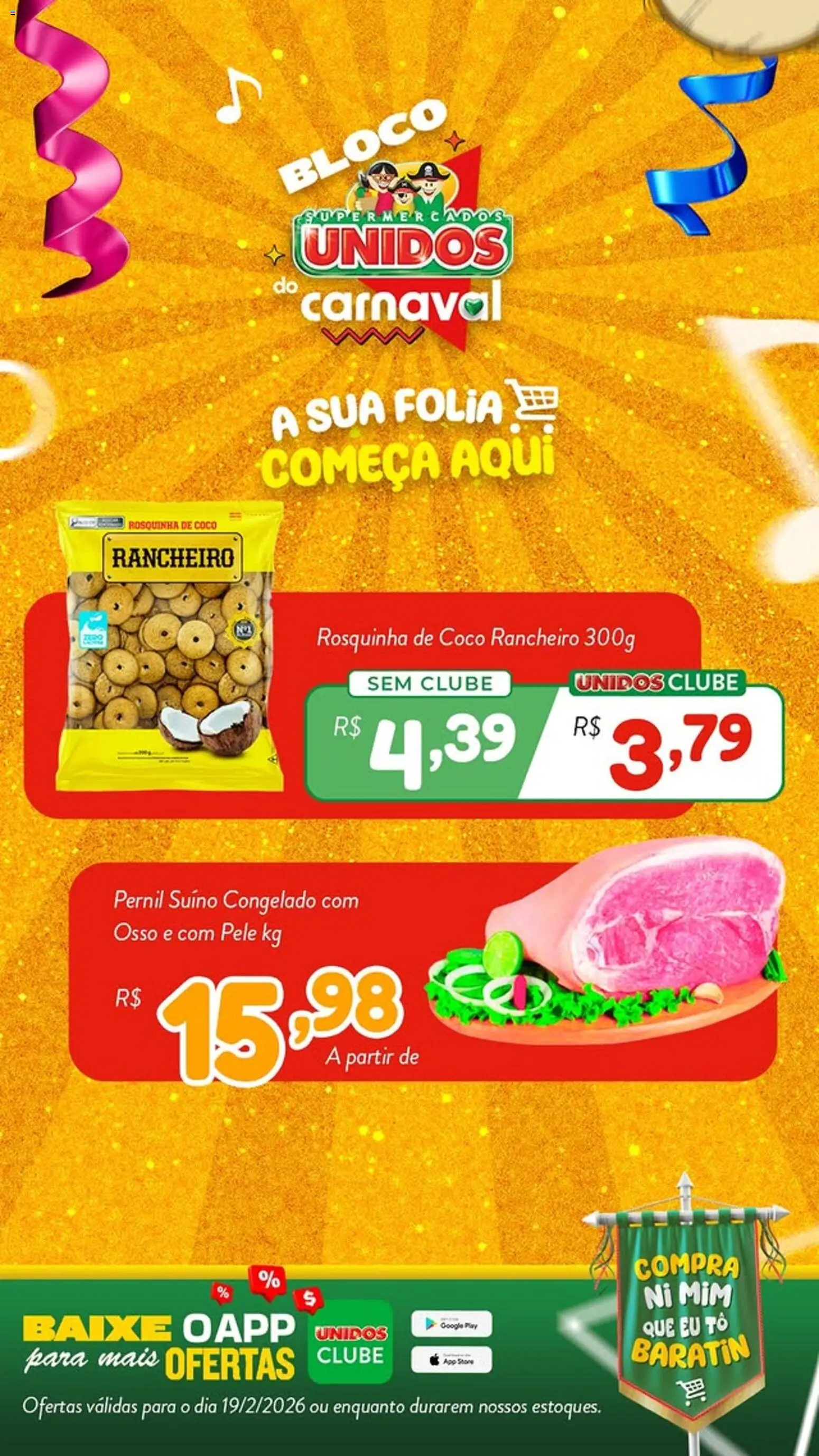 Supermercados Unidos Folheto - válido de 19.02.2026 | Página: 4 | Produtos: Coco, Pernil, Rosquinha