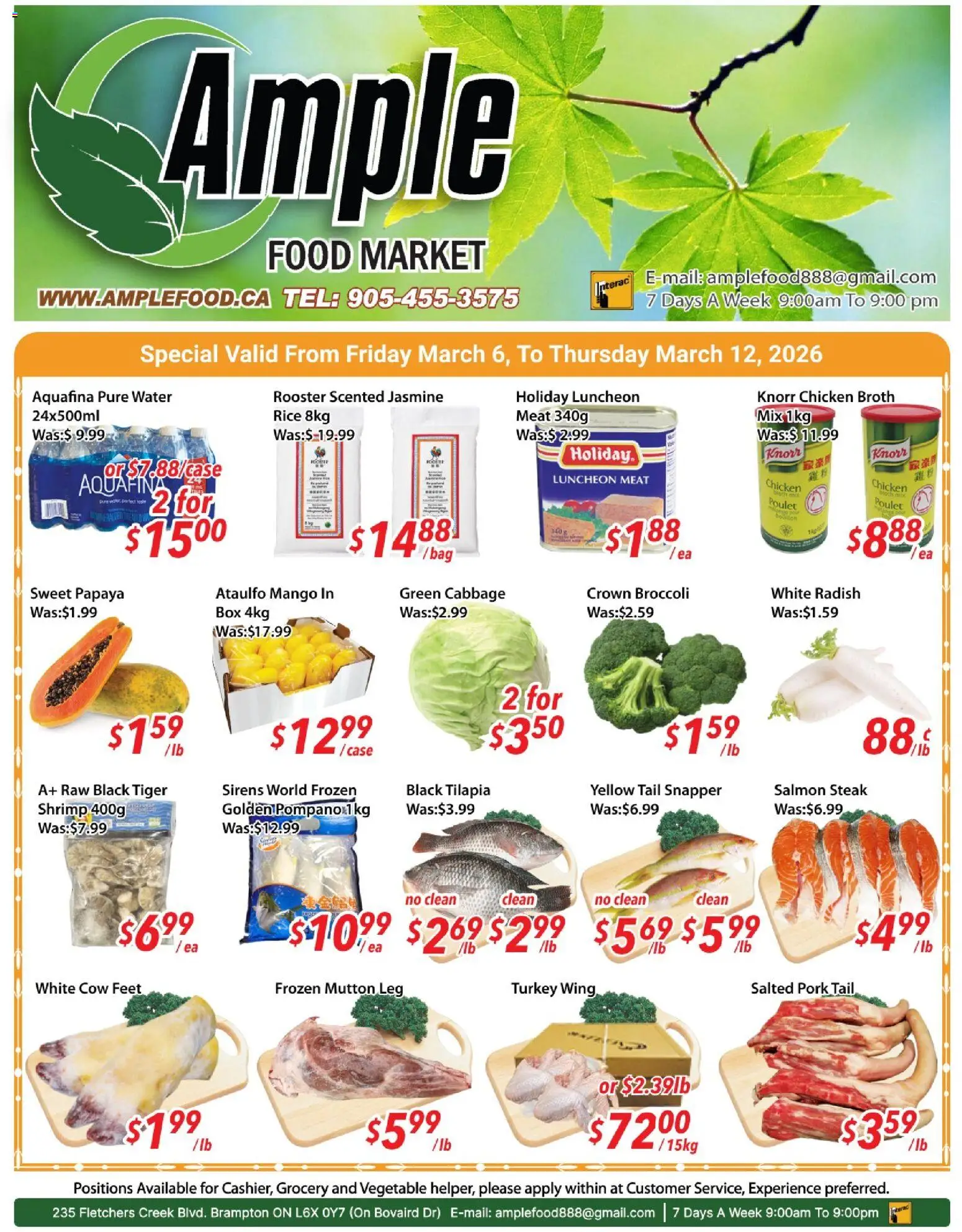 Ample Food Market flyer valid from 06.03.2026 | Page: 1 | Products: Turkey, Box, Chicken, Pork