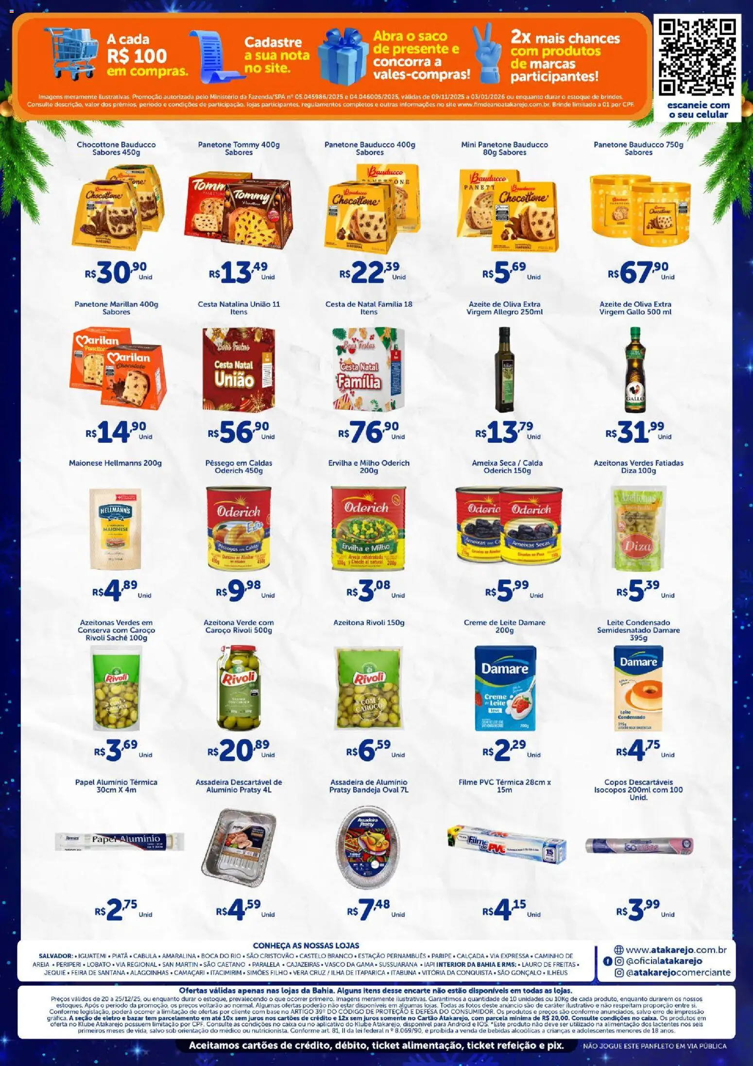 Atakarejo Folheto - válido de 20.12.2025 | Página: 2 | Produtos: Cesta, Copos descartáveis, Creme, Bandeja