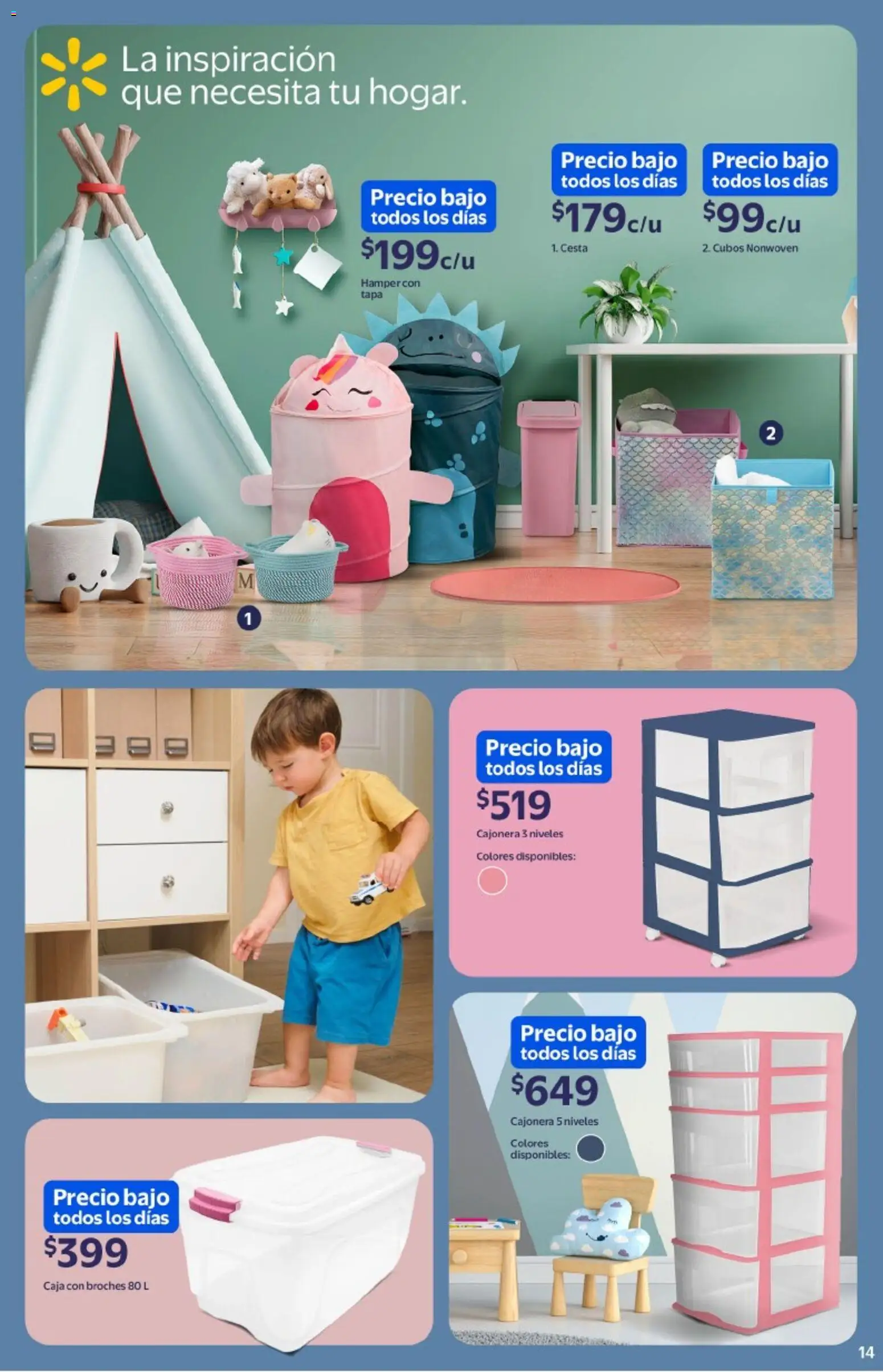 Nuevas ofertas de Walmart válidas en toda la República Mexicana desde el 26.12.2025. ¡Encuentra las mejores ofertas en Walmart catálogo La paz de un hogar limpio y ordenado ! | Página: 14 | Productos: Cajonera, Caja