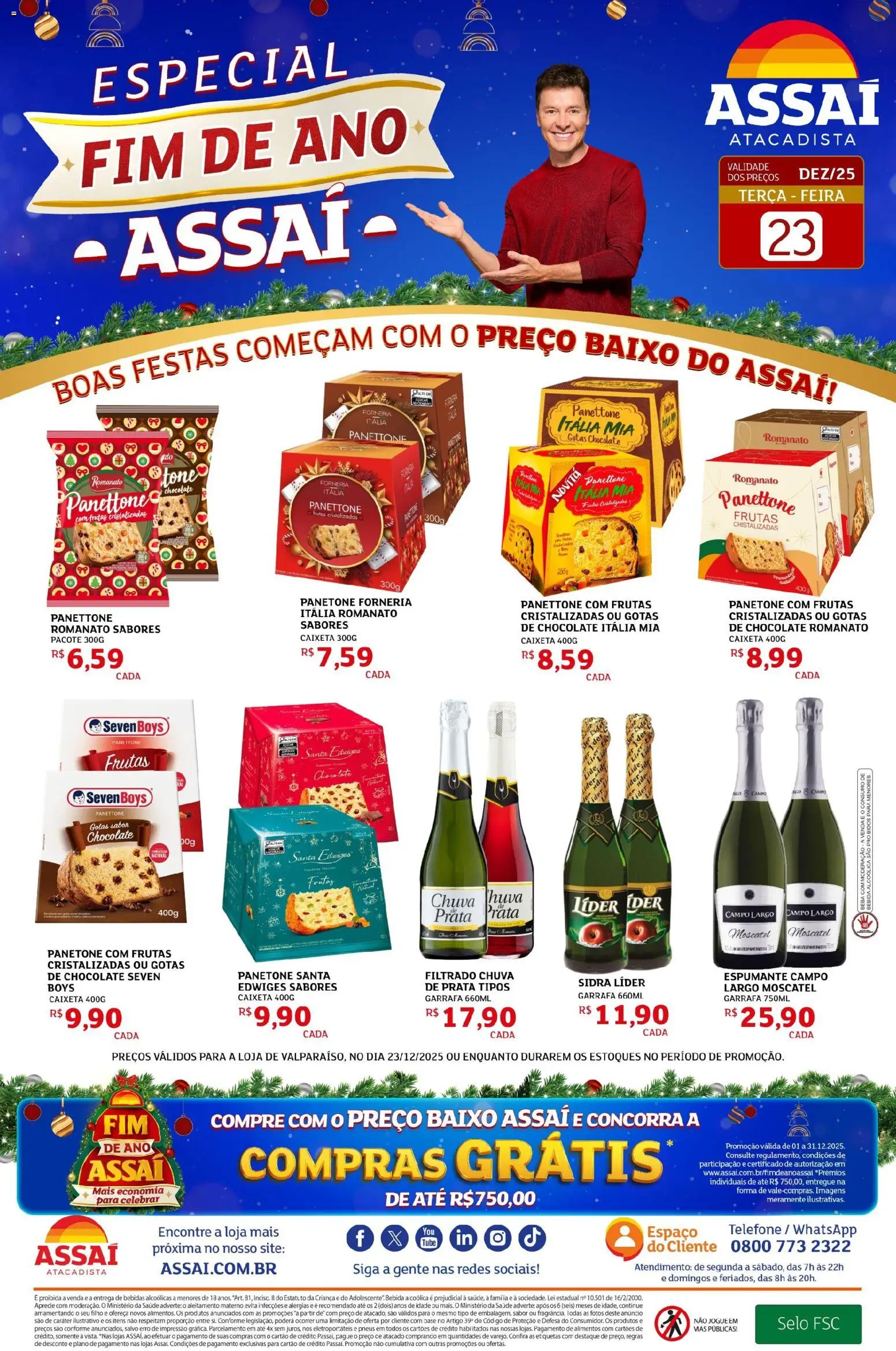 Assaí Atacadista Folheto - válido de 23.12.2025 | Página: 1 | Produtos: Espumante, Pneus, Baixo, Bebida