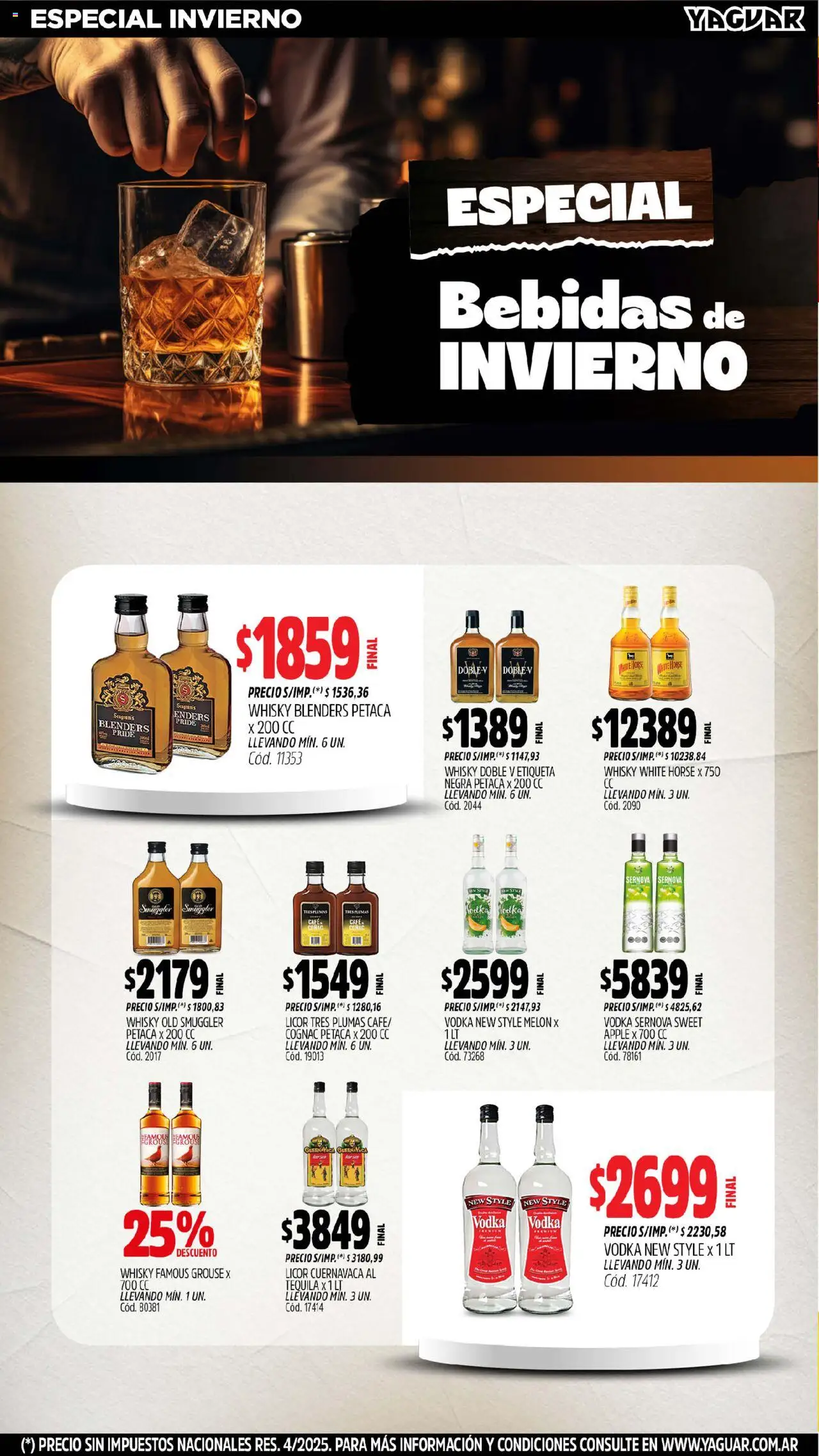 Yaguar - Mendoza │ válido desde el 04.08.2025 | Página: 4 | Productos: Vodka, Whisky, Melón, Café
