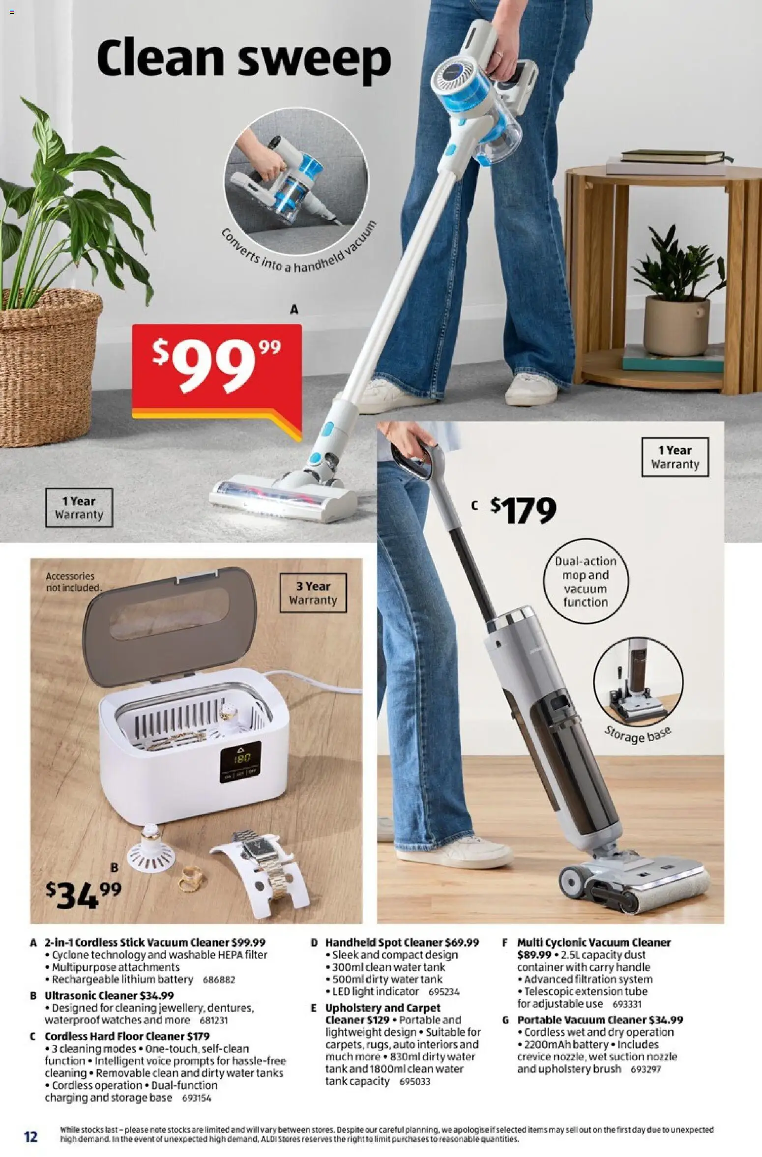 Aldi catalogue - valid from 21.01.2026 | Page: 12 | Products: Light, Cleaner, Accessories, Vacuum cleaner