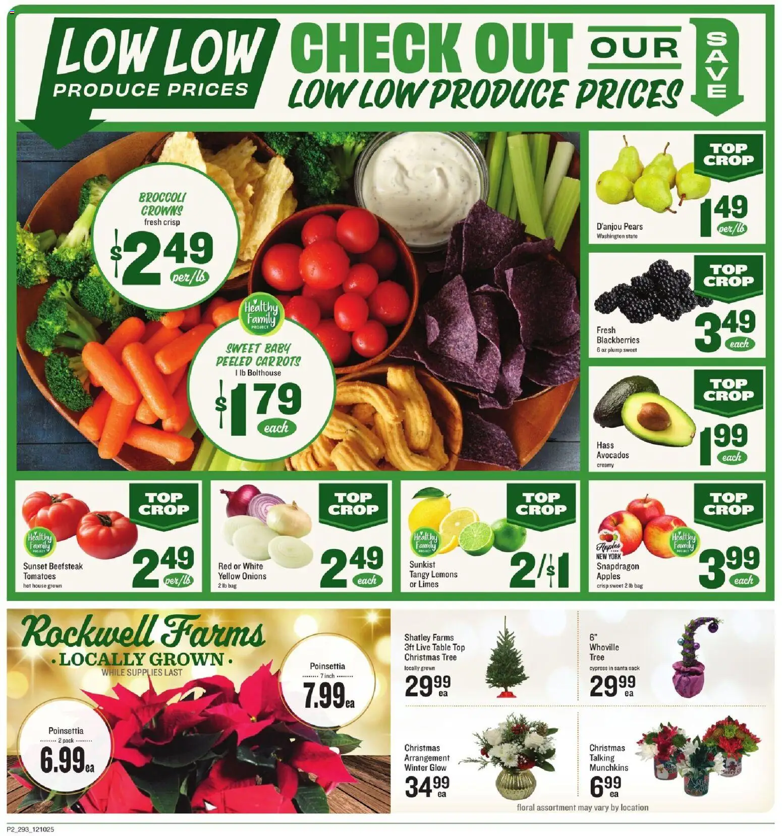 Lowes Foods Weekly Ad - SC - valid from 10.12.2025 | Page: 2 | Products: Broccoli, Crowns, Tomatoes, Bag