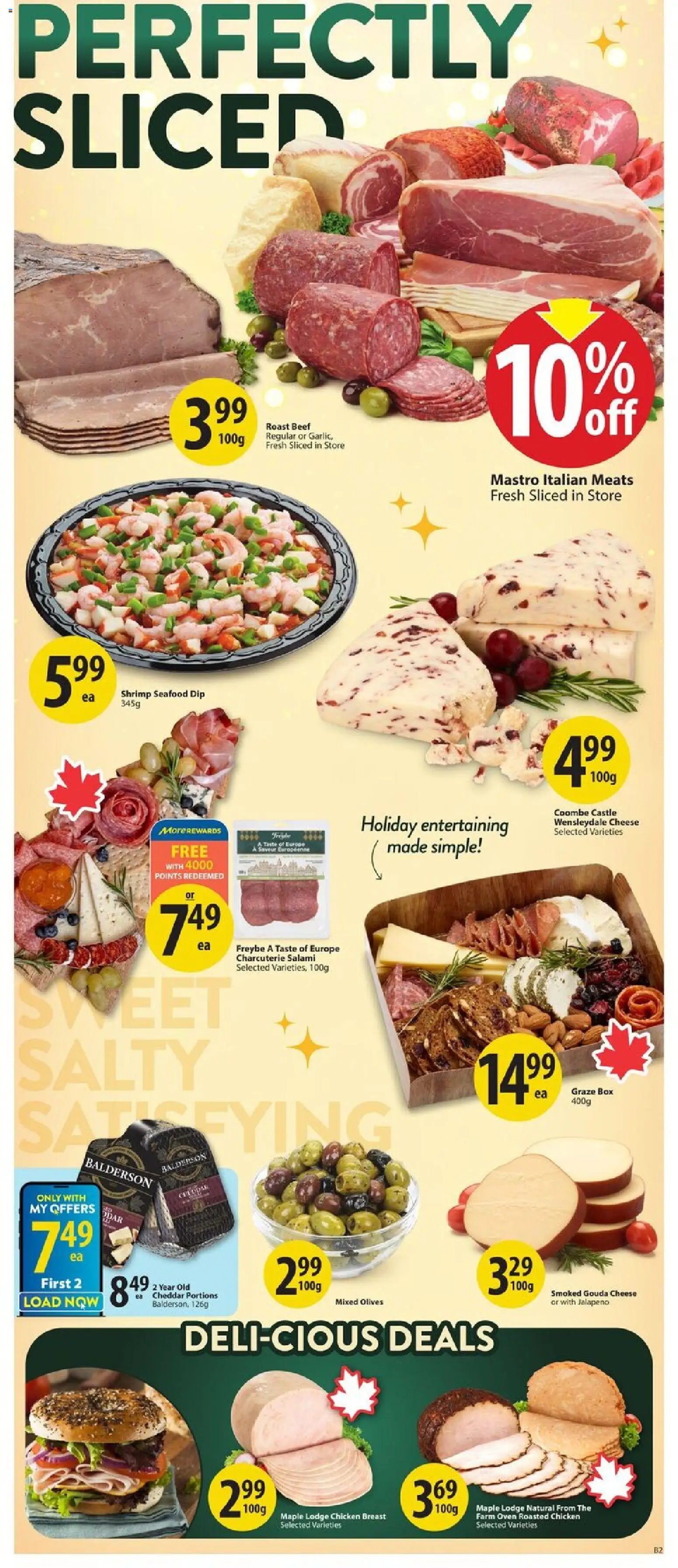 Save on foods flyer valid from 20.11.2025 | Page: 9 | Products: Beef, Oven, Cheese, Salami