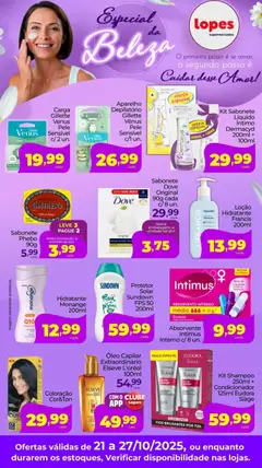 Lopes Supermercados - Ofertas Especial da Beleza - Pré-Visualização do folheto da loja Lopes Supermercados, válido de 21.10.2025