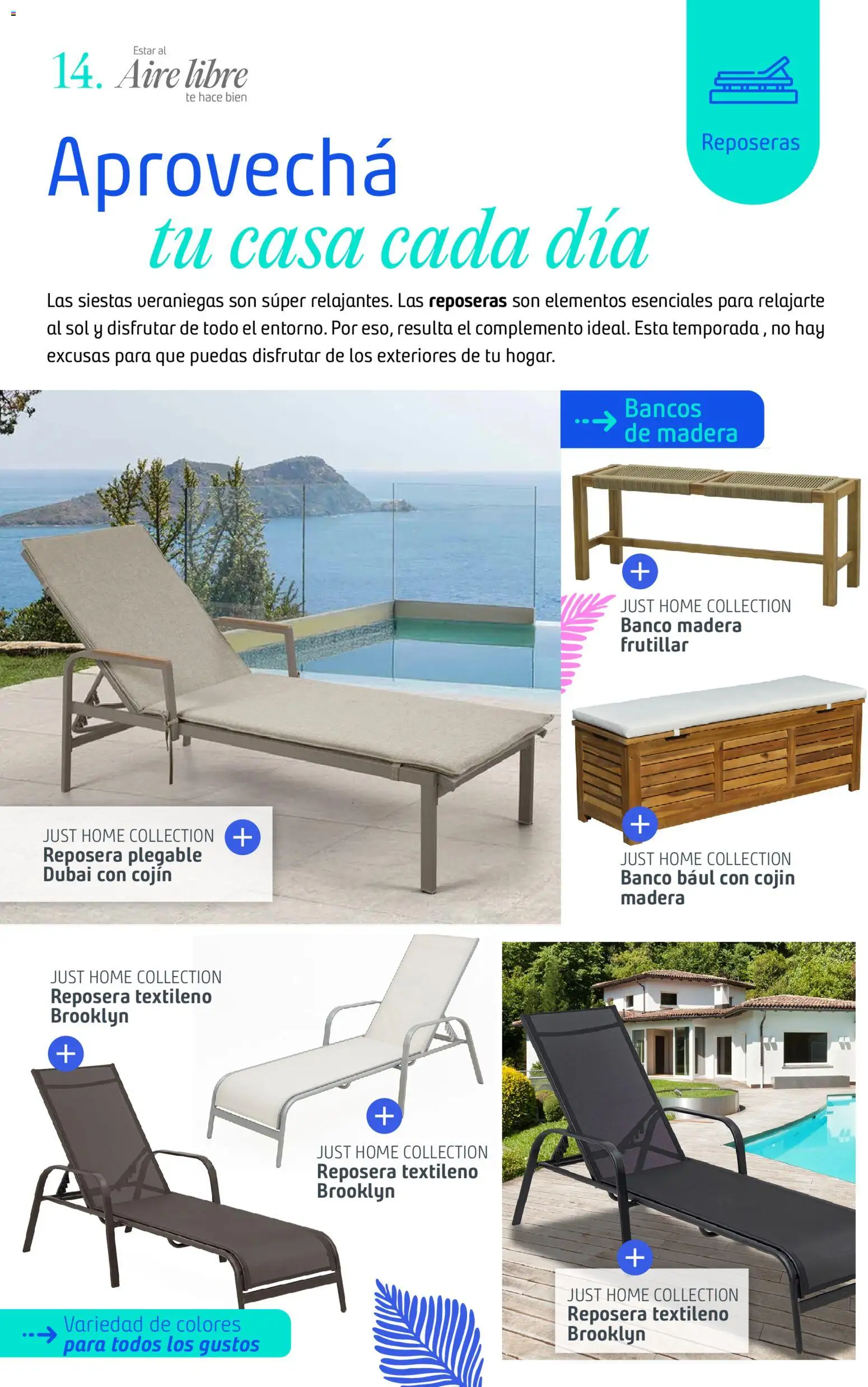 Sodimac catálogo │ válido desde el 18.12.2025 | Página: 14 | Productos: Reposera, Banco, Té