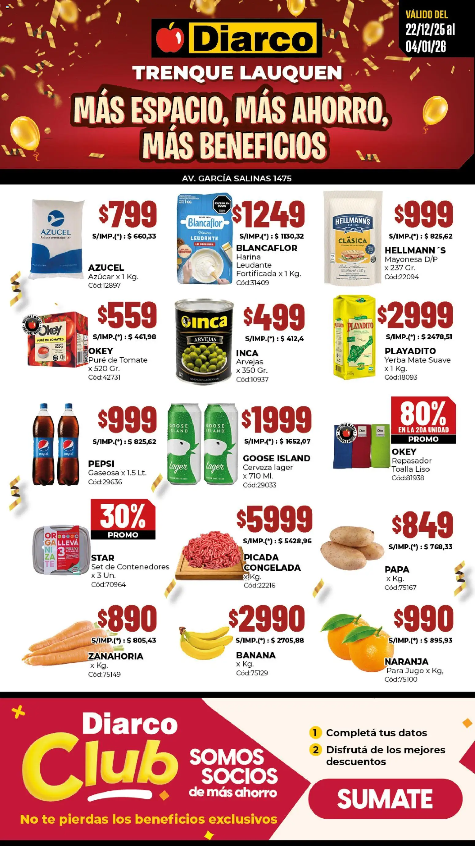 Diarco - Ofertas De Reapertura │ válido desde el 22.12.2025 | Página: 1 | Productos: Mate, Harina, Tomates, Té