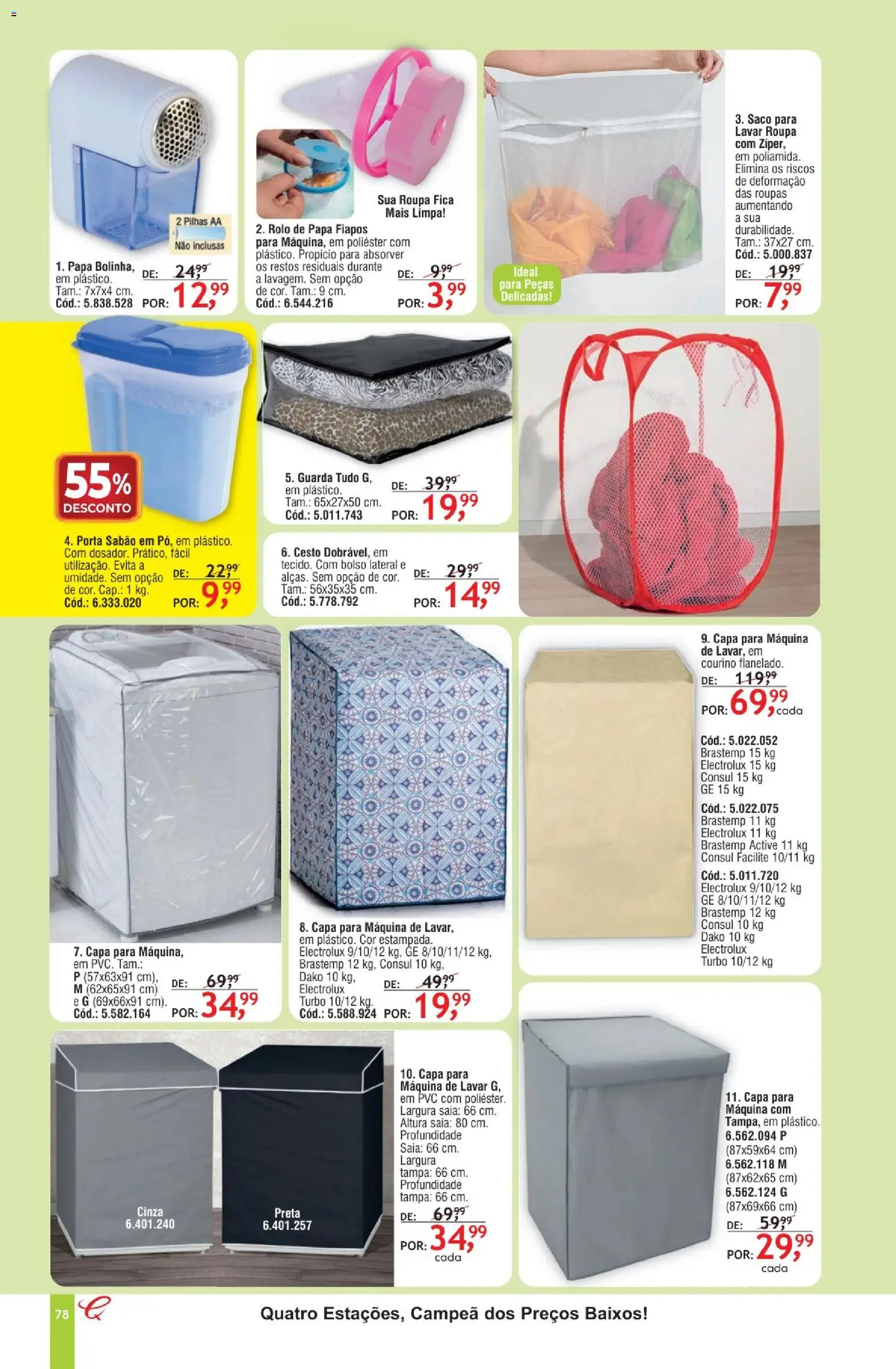 Quatro Estações Folheto - válido de 01.02.2026 | Página: 74 | Produtos: Máquina de lavar, Rolo, Pilhas, Roupas