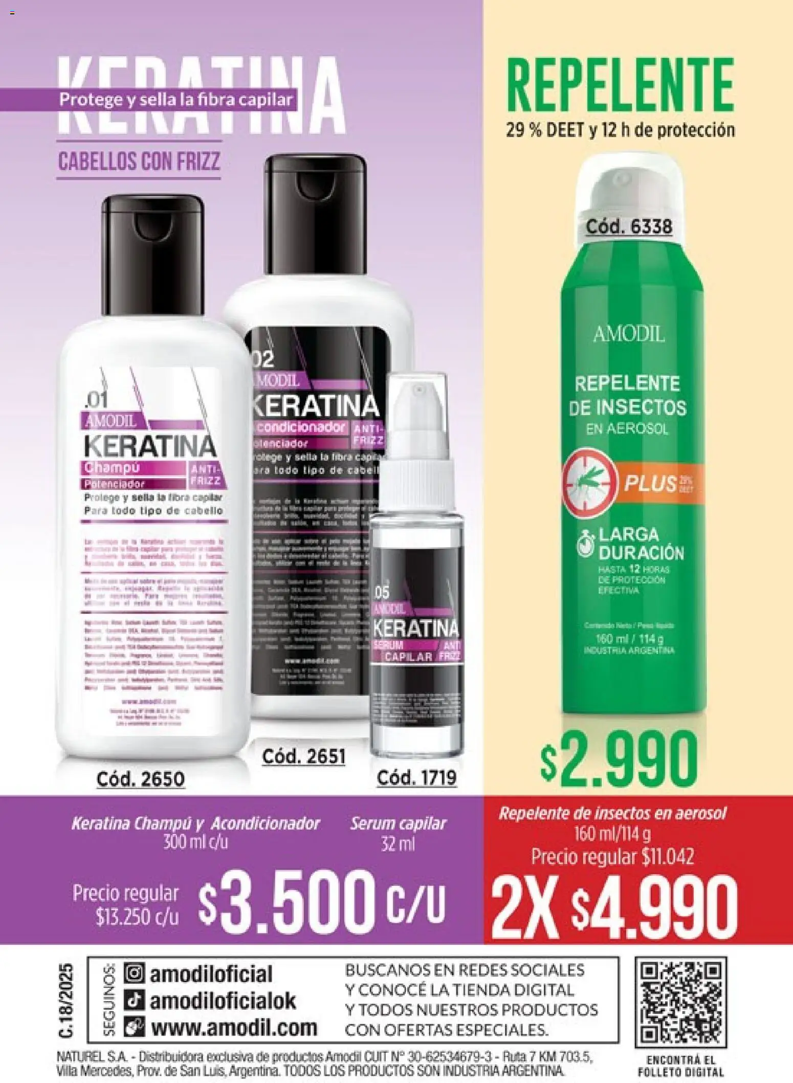 Amodil - Campaña 18/2025 │ válido desde el 30.11.2025 | Página: 164 | Productos: Repelente, Serum, Champú, Acondicionador