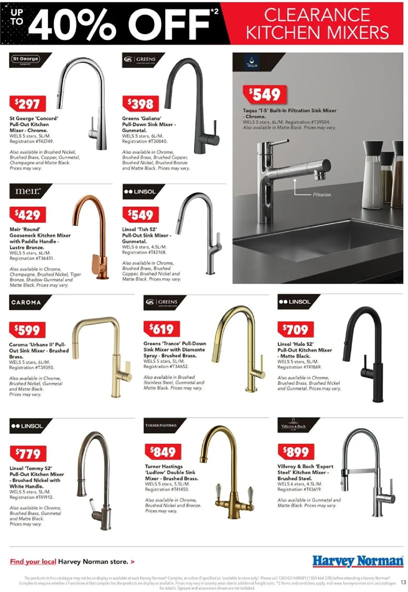 Harvey Norman catalogue - valid from 13.11.2025 | Page: 13 | Products: Sink, Greens, Accessories, Mixer