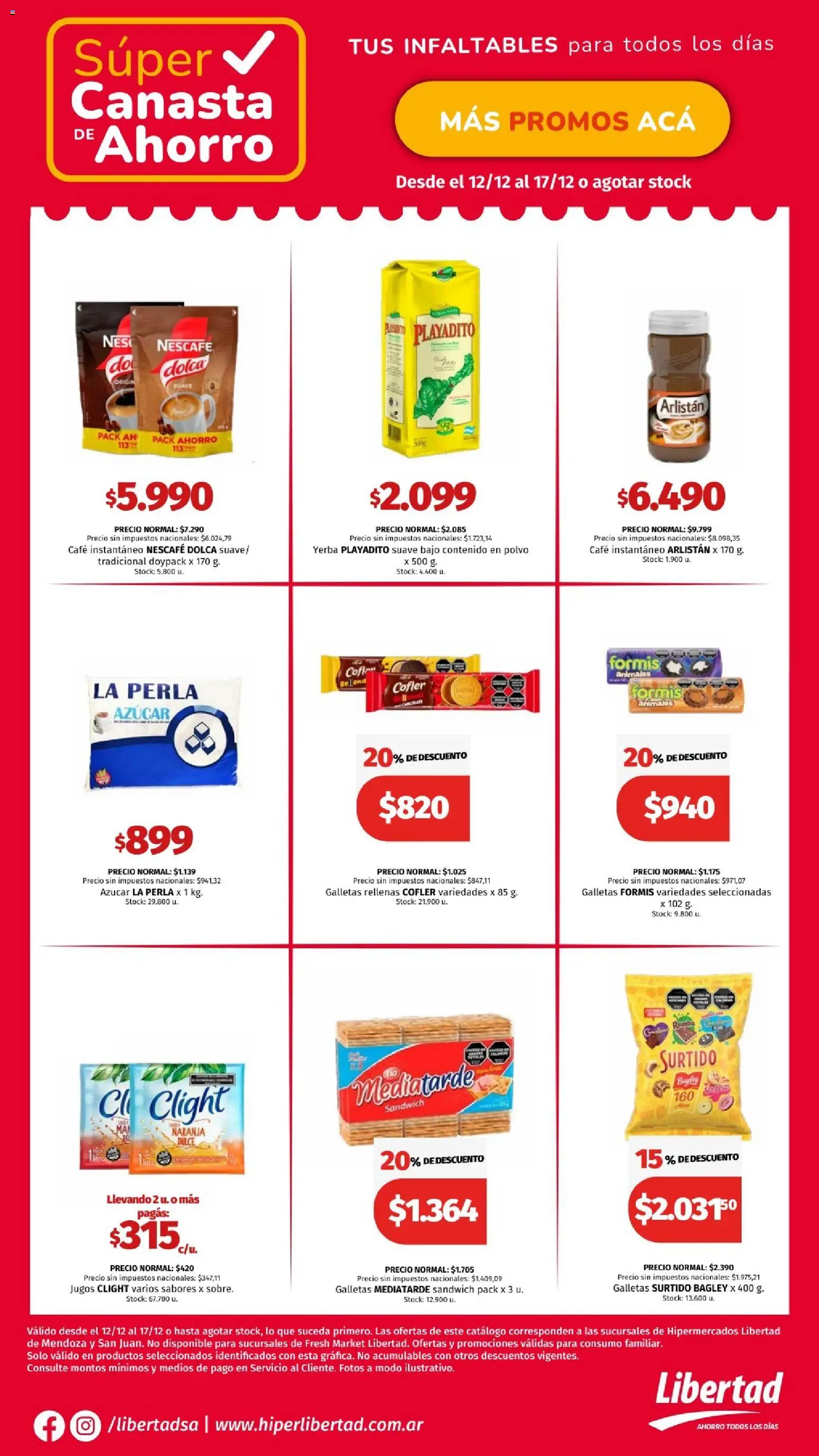 Hipermercado Libertad catálogo │ válido desde el 12.12.2025 | Página: 5 | Productos: Azucar, Yerba, Polvo, Galletas