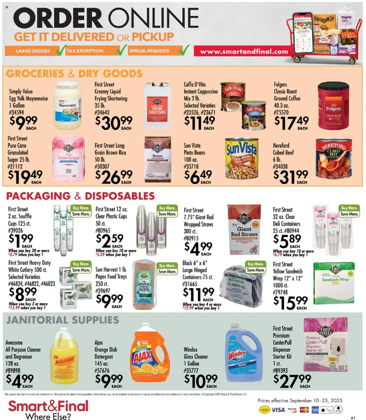 Smart & Final Business & Club - valid from 09.09.2025 | Page: 2 | Products: Coffee, Detergent, Starter, Peach