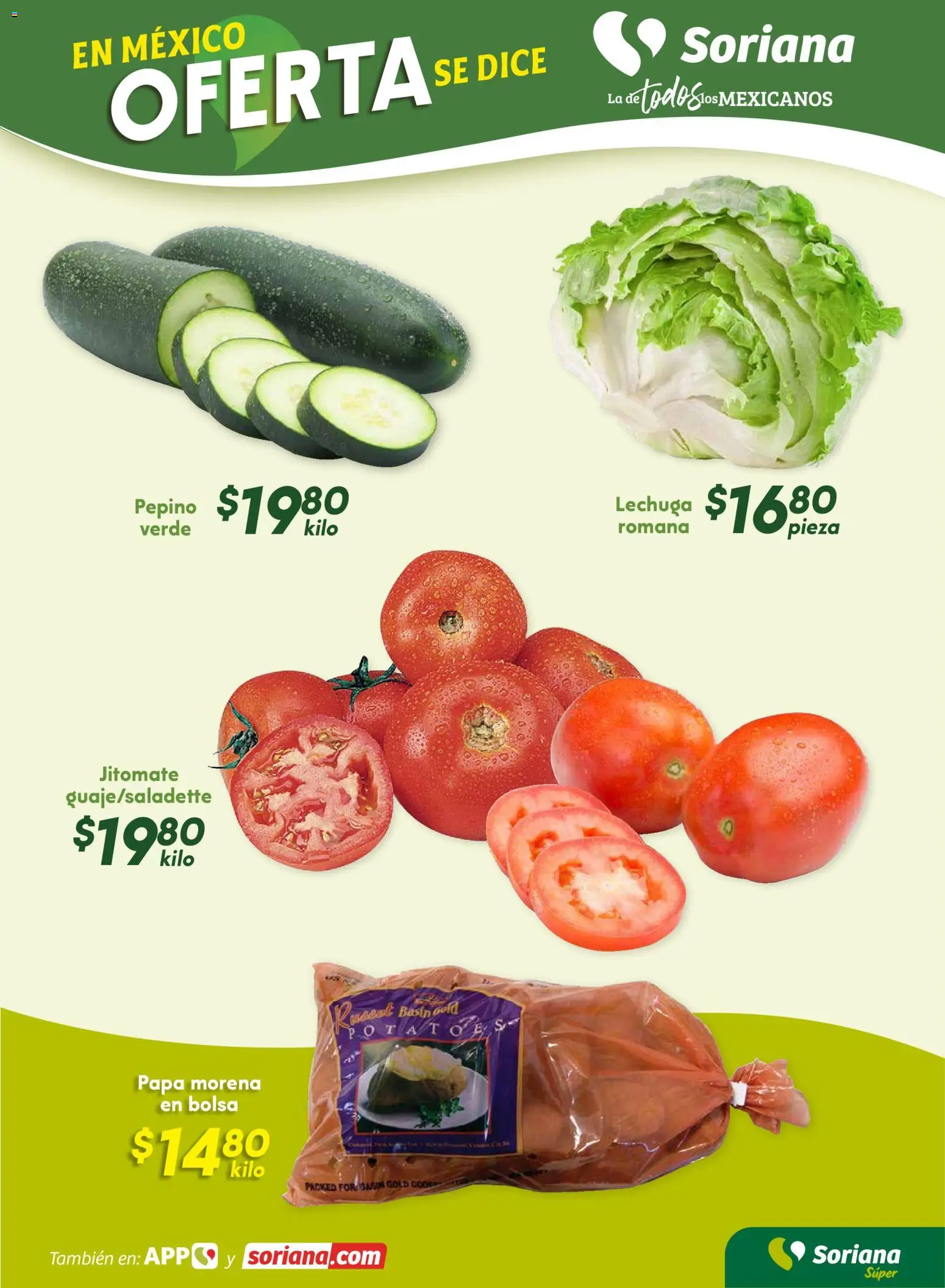 Nuevas ofertas de Soriana válidas en toda la República Mexicana desde el 07.11.2025. ¡Encuentra las mejores ofertas en Soriana - Fin de Semana Súper: Saltillo y Torreón! | Página: 3 | Productos: Papa, Bolsa, Lechuga