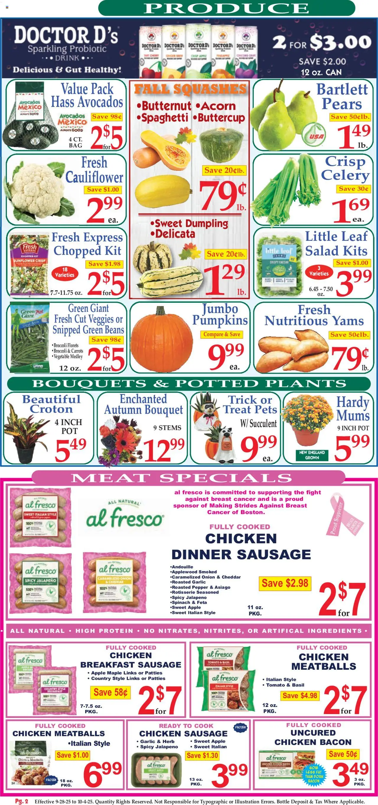 Market Basket Ad - valid from 28.09.2025 | Page: 2 | Products: Pork, Pepper, Sausage, Cauliflower