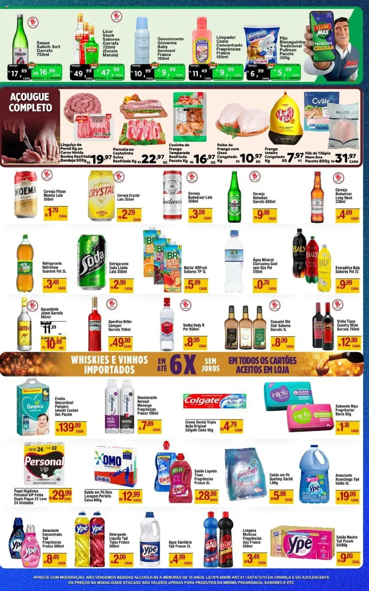 Max Atacadista Folheto - válido de 04.08.2025 | Página: 3 | Produtos: Celular, Sabão em pó, Pernil, Sabonete