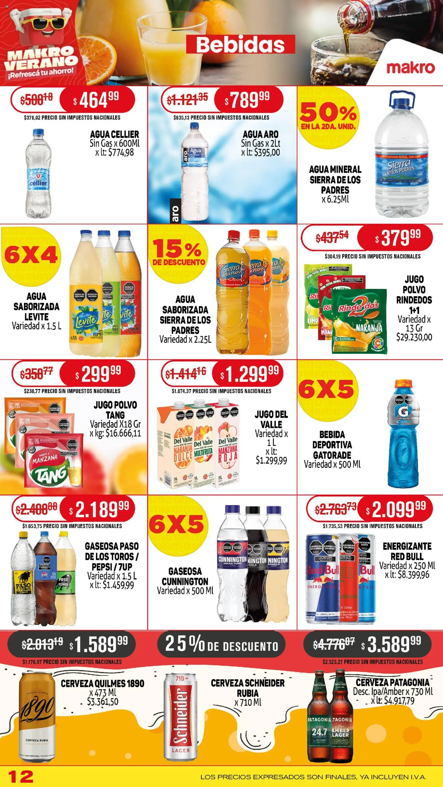 Makro ofertas │ válido desde el 02.01.2026 | Página: 12 | Productos: Gaseosa, Manzana, Cerveza, Sierra