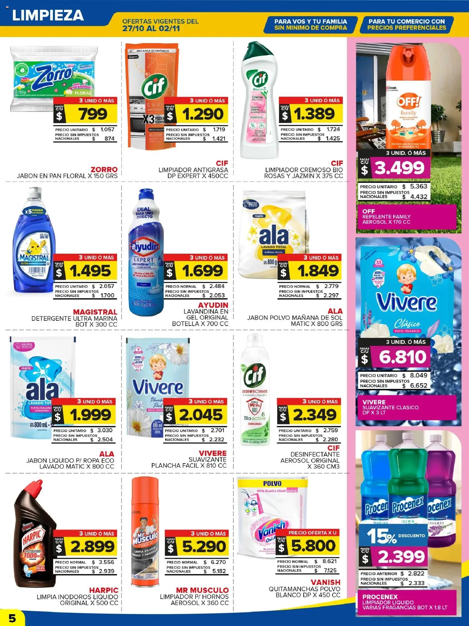 Carrefour Maxi catálogo │ válido desde el 27.10.2025 | Página: 5 | Productos: Antigrasa, Desinfectante, Quitamanchas, Detergente