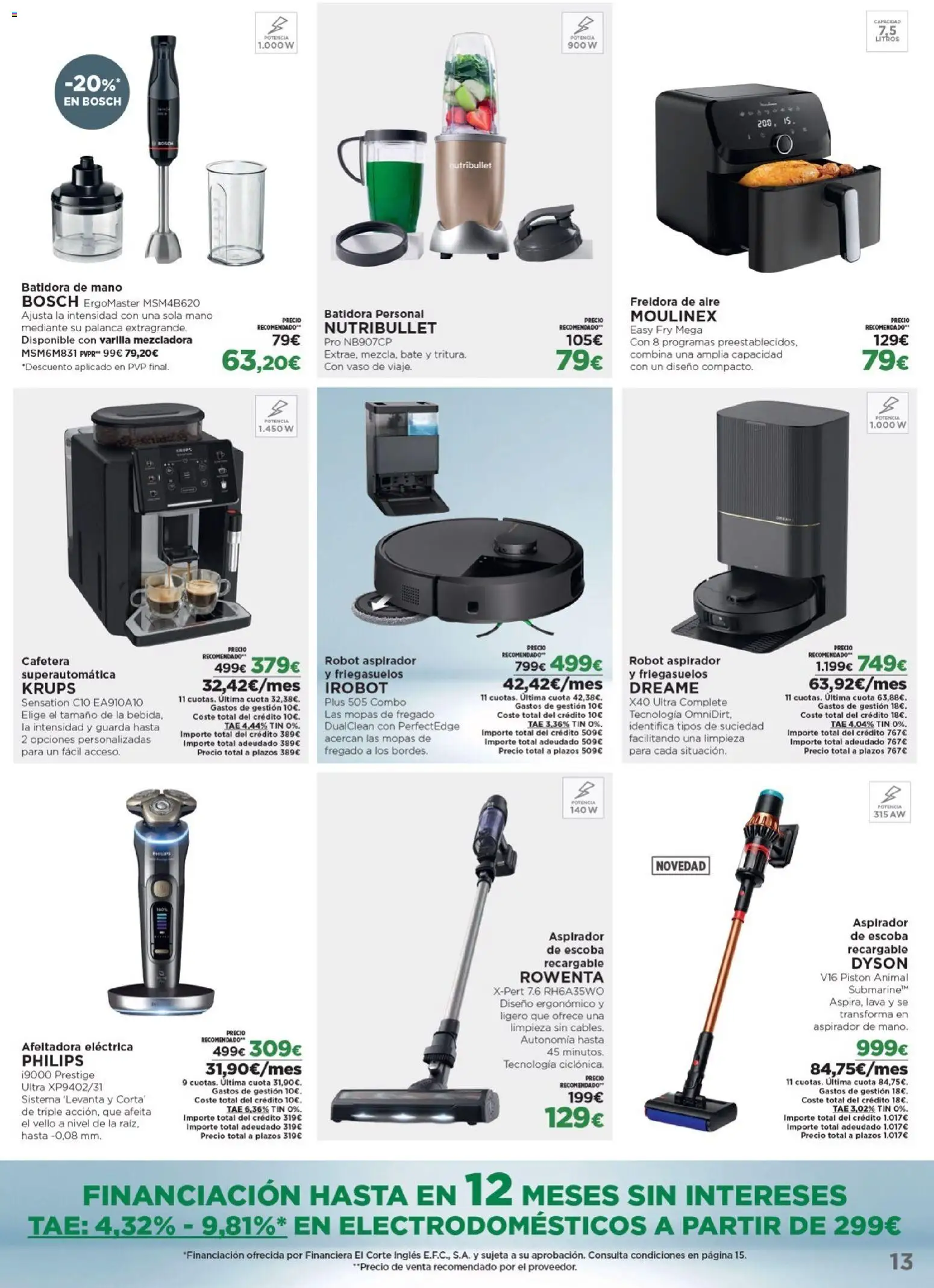 Nuevas ofertas de El Corte Inglés válidas en toda la República Mexicana desde el 27.10.2025. ¡Encuentra las mejores ofertas en El Corte Inglés catálogo Los Tecnoprecios! | Página: 13 | Productos: Escoba, Cafetera, Batidora, Freidora