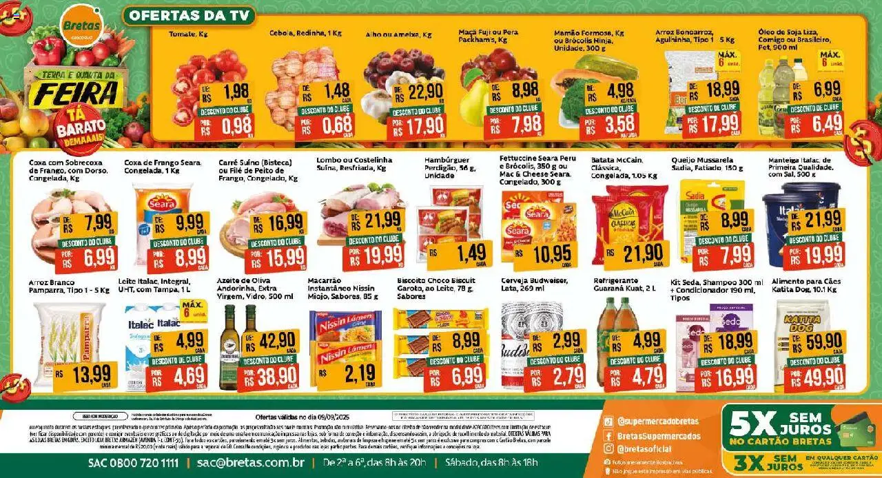 Bretas Folheto - válido de 09.09.2025 | Página: 1 | Produtos: Condicionador, Queijo, Óleo, Soja