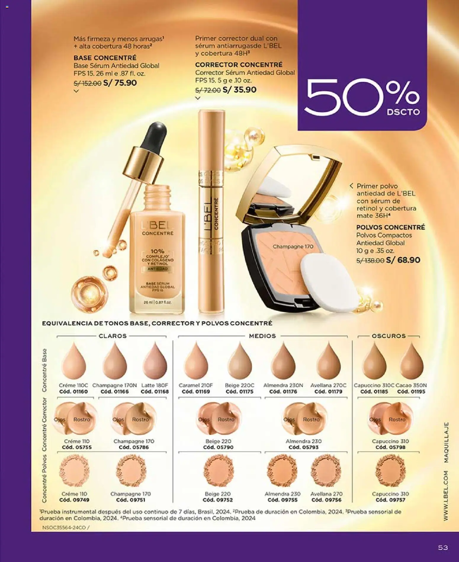 Catálogo L'Bel válido desde 21.02.2026 | Página: 53 | Productos: Maquillaje, Corrector, Polvo