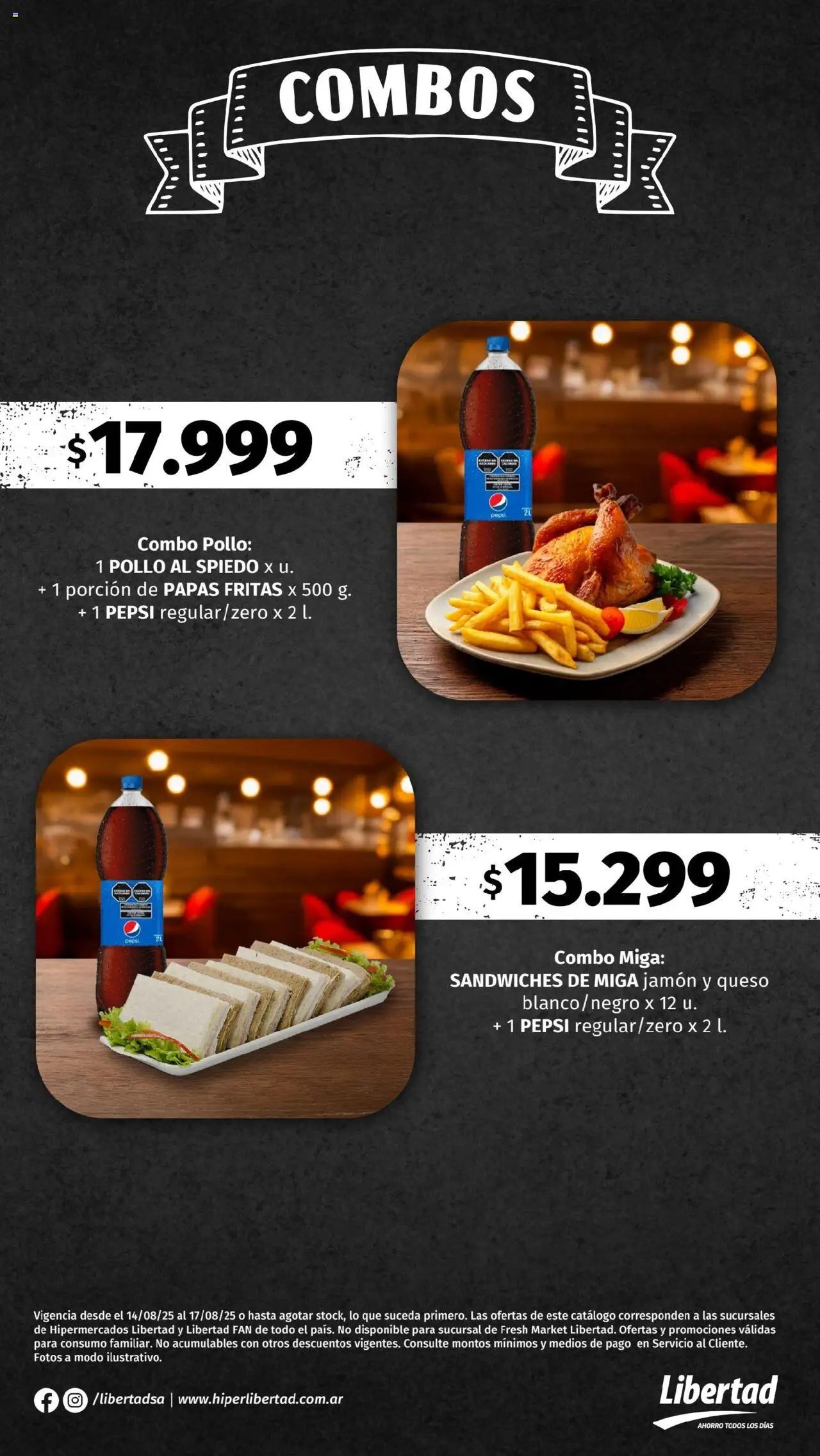 Hipermercado Libertad - Juntadas │ válido desde el 14.08.2025 | Página: 4 | Productos: Pollo, Queso, Jamón, Papas fritas