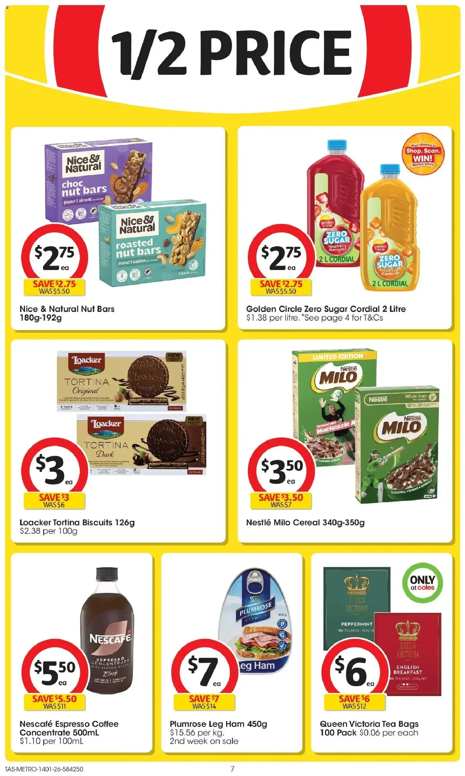 Coles catalogue - valid from 14.01.2026 | Page: 7 | Products: Coffee, Cereal, Sugar, Raspberry