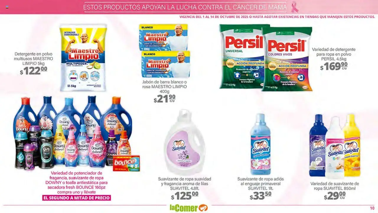 Nuevas ofertas de La Comer válidas en toda la República Mexicana desde el 01.10.2025. ¡Encuentra las mejores ofertas en La Comer - Folleto! | Página: 10 | Productos: Secadora, Barra, Fragancia, Jabón