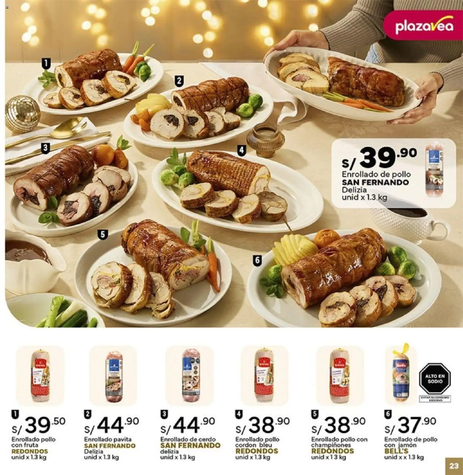 Catálogo Plaza Vea válido desde 26.12.2025 | Página: 23 | Productos: Jamón, Cerdo, Champiñones