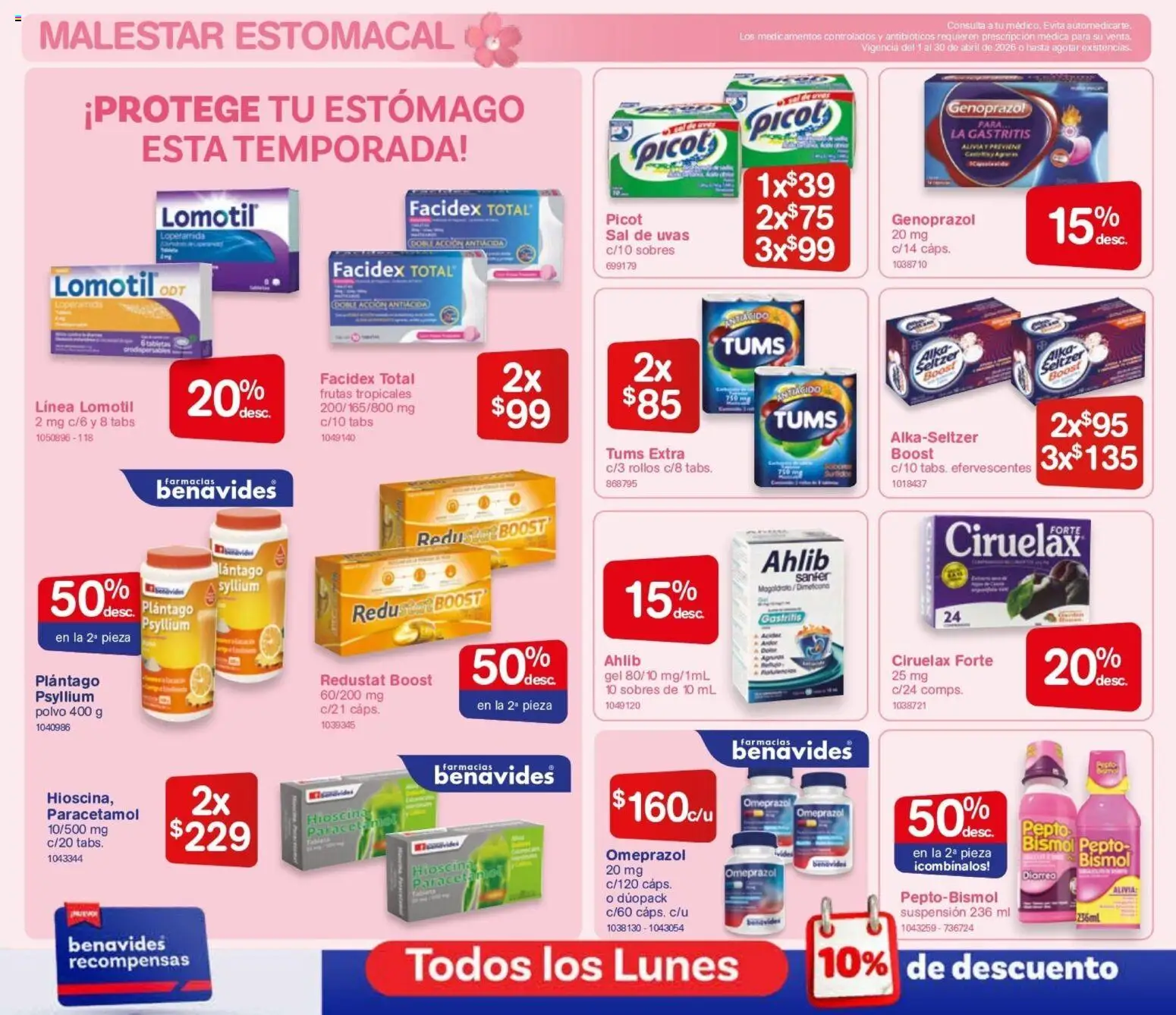 Nuevas ofertas de Farmacia Benavides válidas en toda la República Mexicana desde el 01.04.2026. ¡Encuentra las mejores ofertas en Farmacia Benavides catálogo! | Página: 2