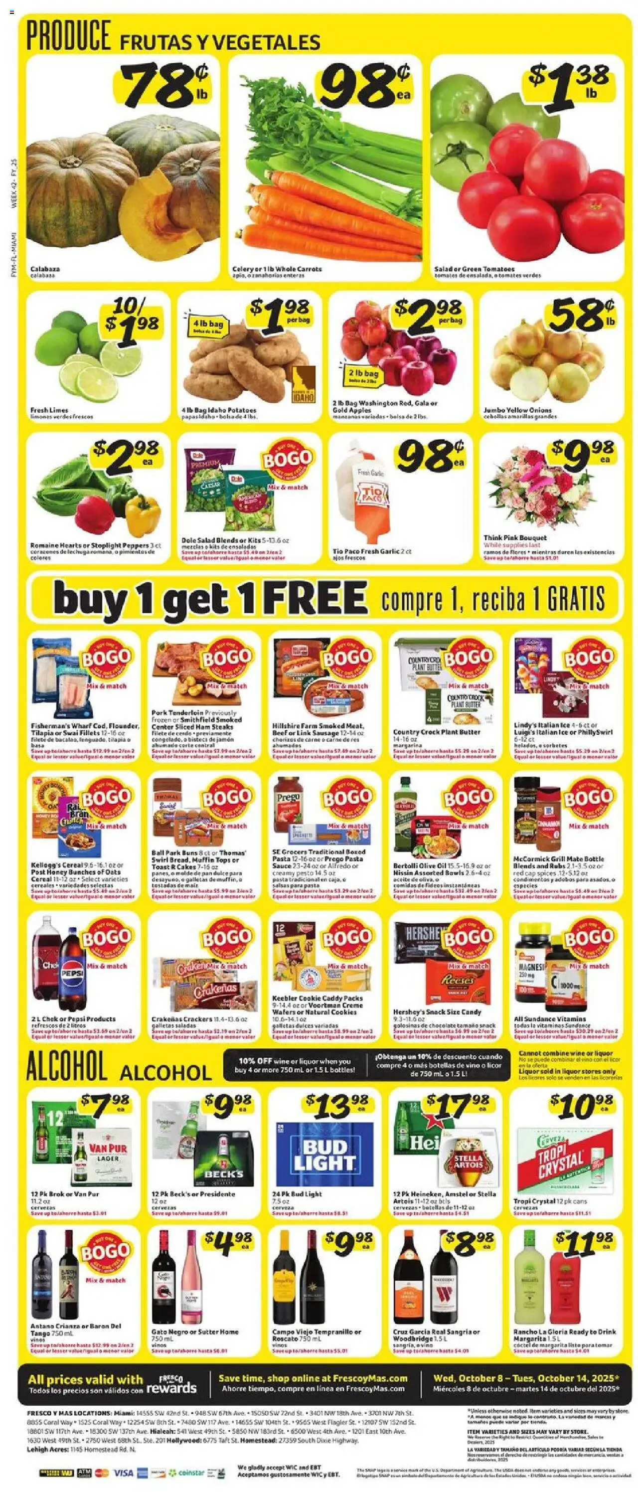 Fresco y Más Weekly Ad - valid from 08.10.2025 | Page: 5 | Products: Pork, Beef, Sausage, Garlic