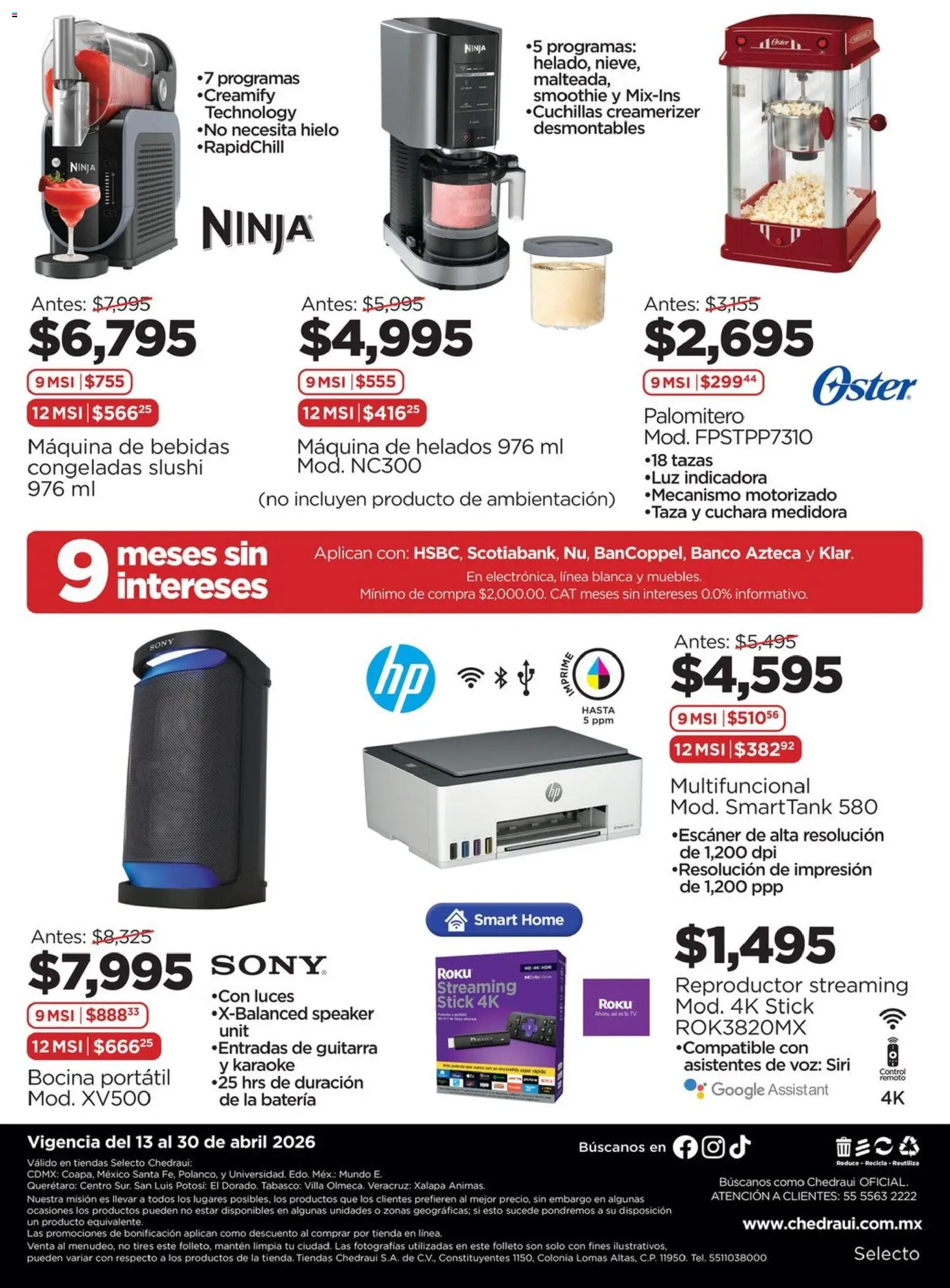 Nuevas ofertas de Chedraui válidas en toda la República Mexicana desde el 13.04.2026. ¡Encuentra las mejores ofertas en Chedraui folleto Ofertas! | Página: 2 | Productos: Reproductor, Bocina, Banco, Cuchara