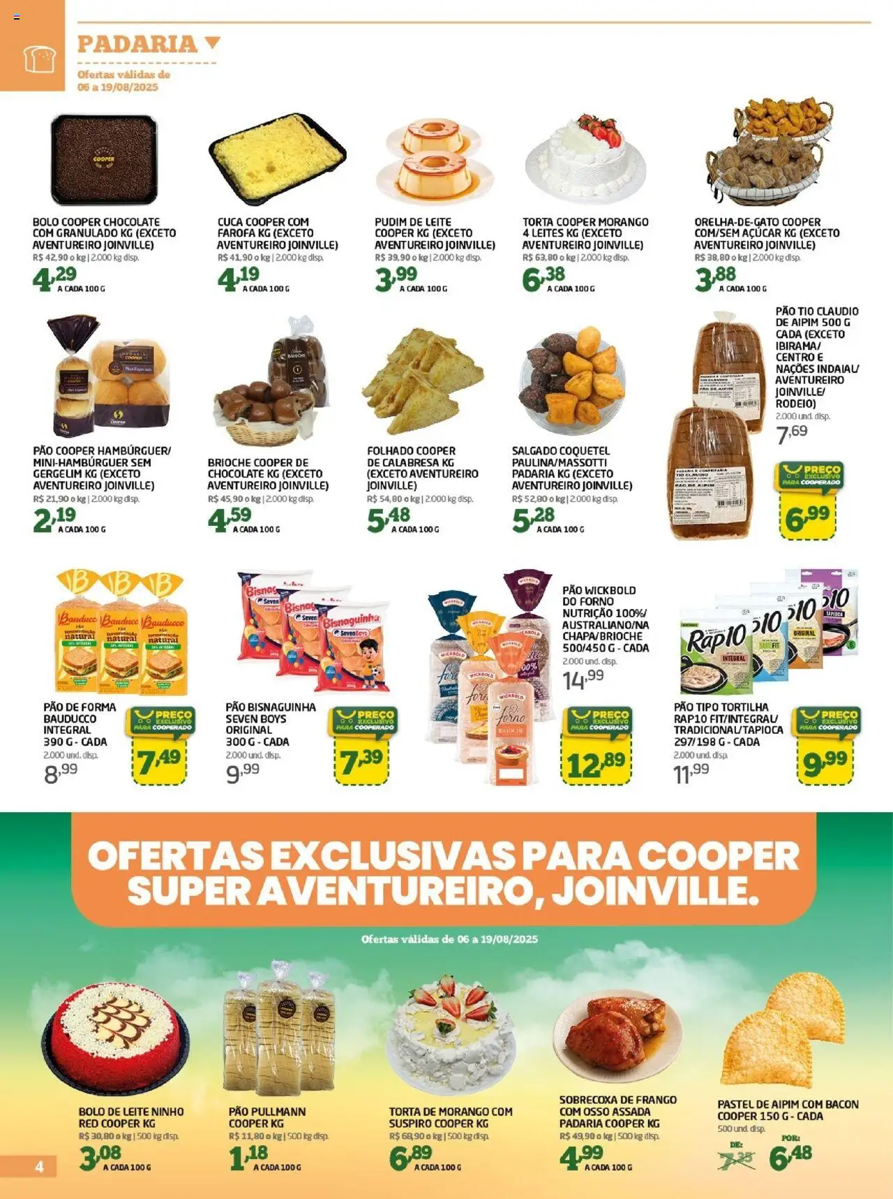 Cooper Folheto - válido de 06.08.2025 | Página: 4 | Produtos: Leite, Pão, Bolo, Granulado