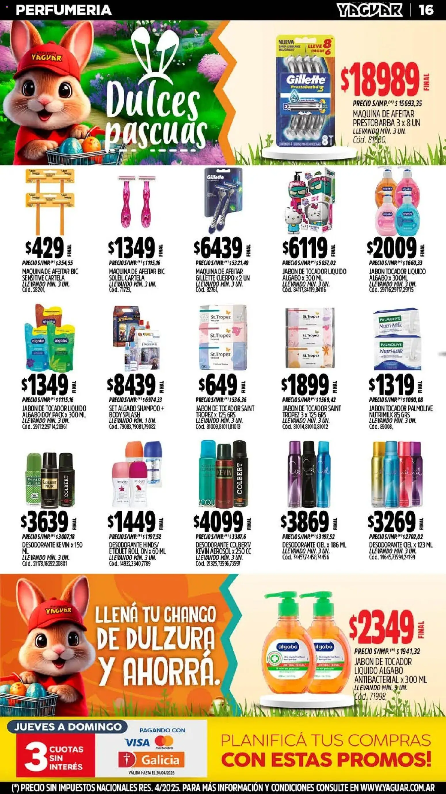 Yaguar - Oferta Semanal Mendoza │ válido desde el 30.03.2026 | Página: 16 | Productos: Body, Maquina de afeitar, Shampoo, Desodorante