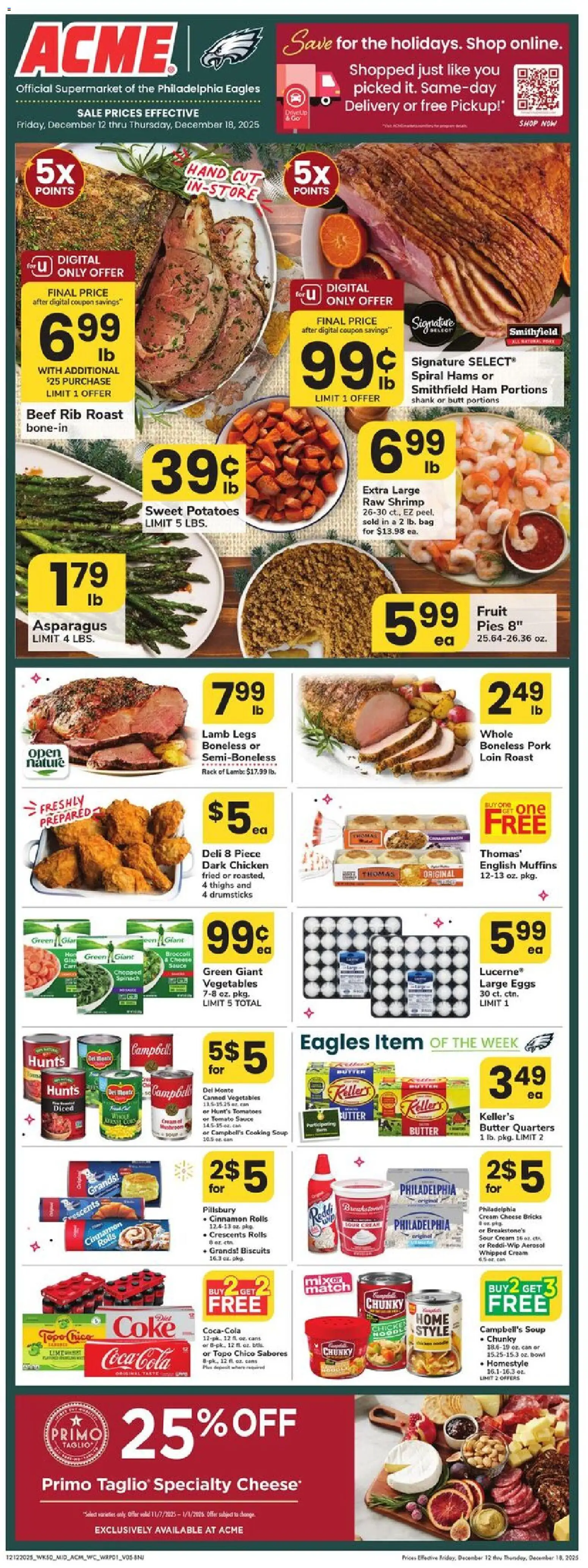 Acme Weekly Ad - NJ - valid from 12.12.2025 | Page: 1 | Products: Asparagus, Potatoes, Vegetables, Bag