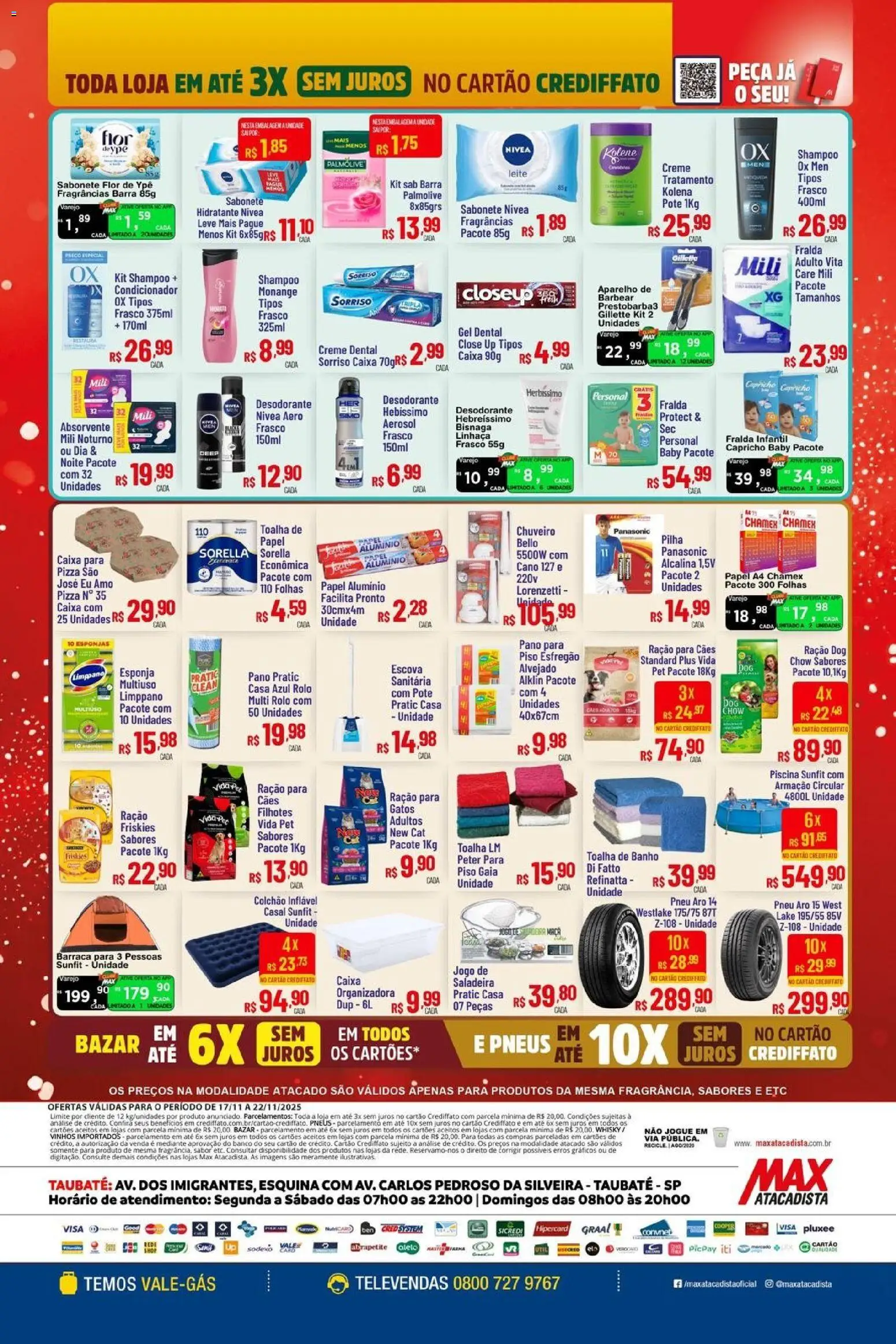 Max Atacadista Folheto - válido de 17.11.2025 | Página: 8 | Produtos: Barraca, Piso, Whisky, Desodorante