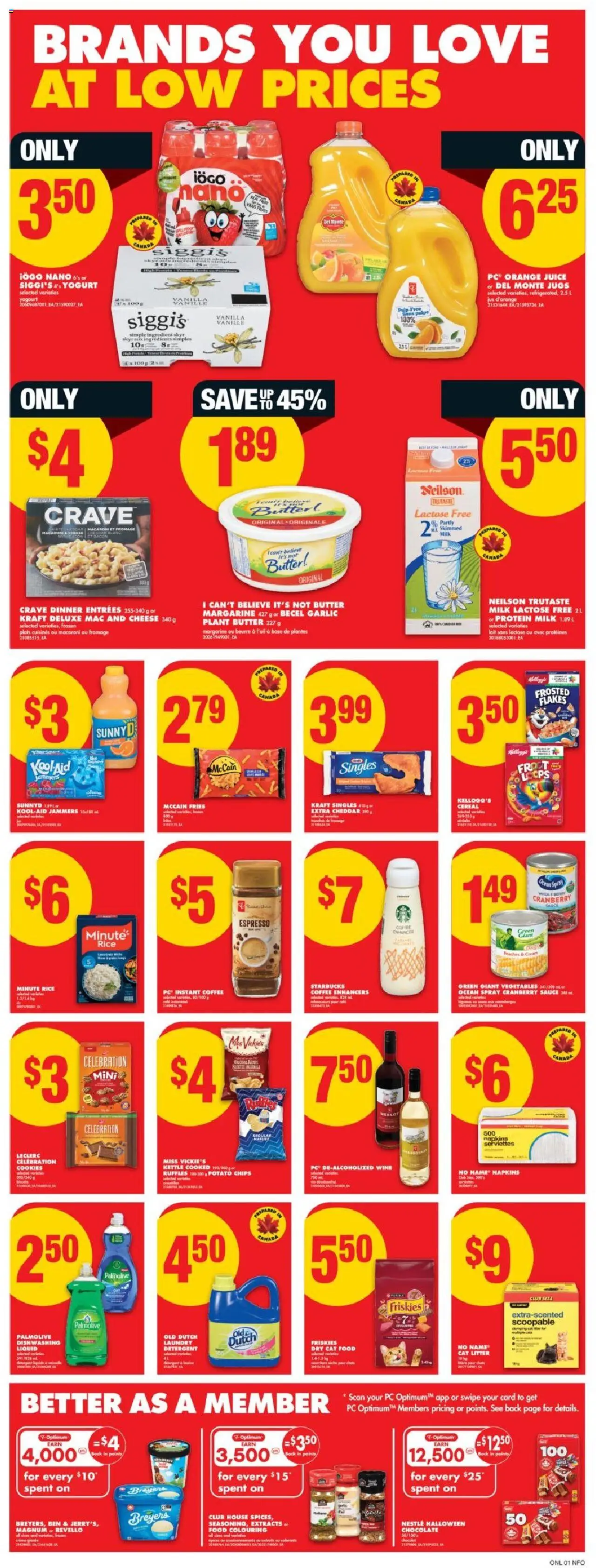 No Frills flyer valid from 09.10.2025 | Page: 6 | Products: PC, Yogurt, Shorts, Wine