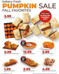 Preview of HyVee weekly ads valid from 13.10.2025 | Page: 13 | Products: Bread, Cookies, Pumpkin Pie, Pumpkin