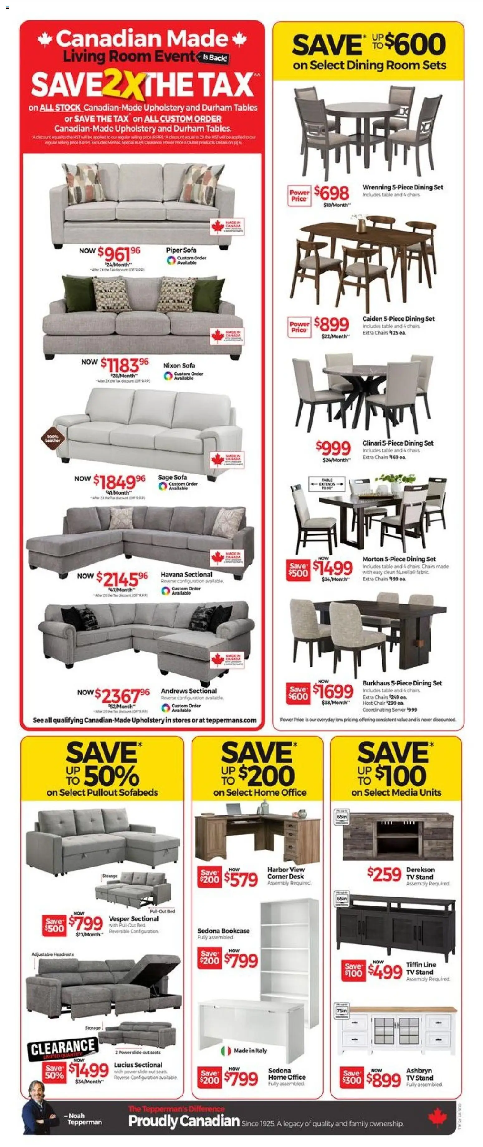 Tepperman's flyer valid from 01.01.2026 | Page: 3 | Products: Tv, Sofa, Table, Chair