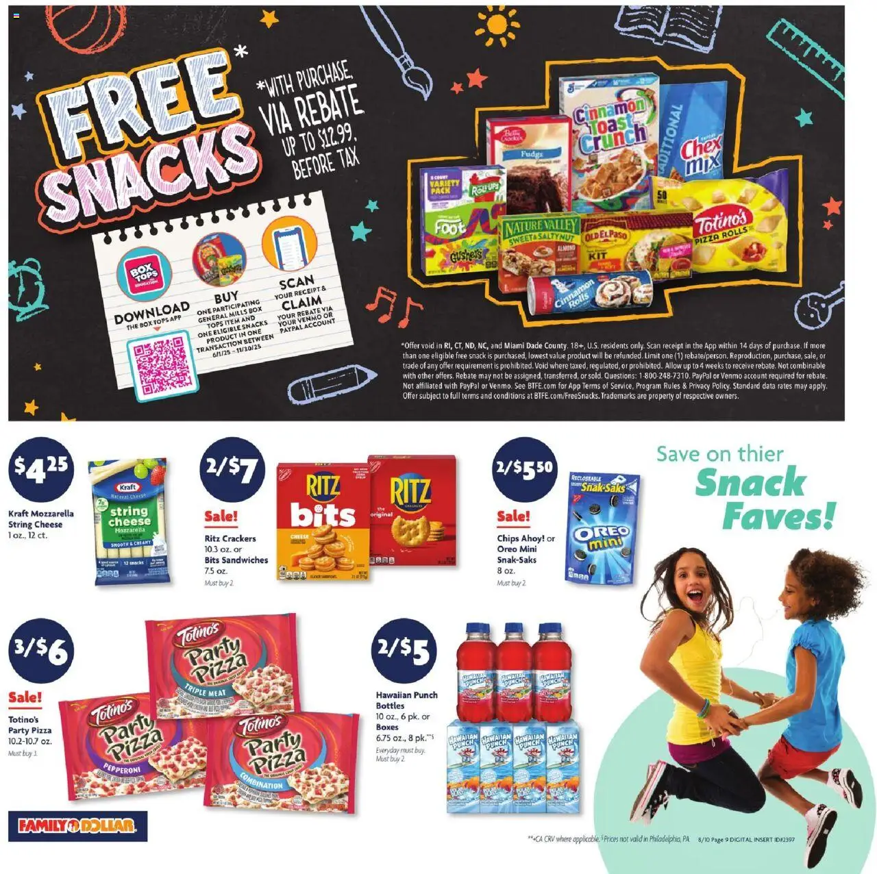 Family Dollar Weekly Ad - valid from 10.08.2025 | Page: 3 | Products: Box, Cheese, Pizza, Chips