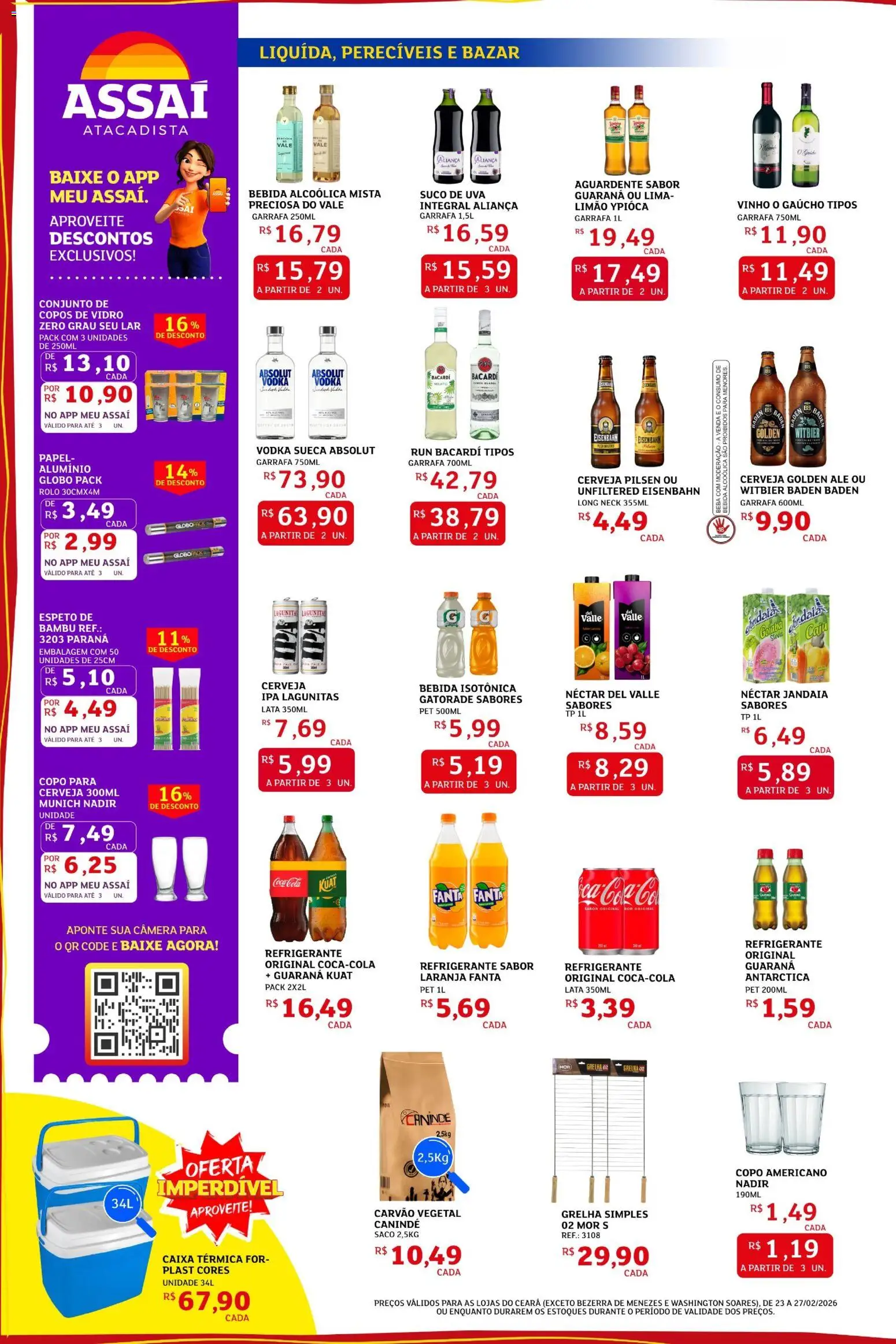 Assaí Atacadista Folheto - válido de 23.02.2026 | Página: 2 | Produtos: Gatorade, Eisenbahn, Caixa, Copos