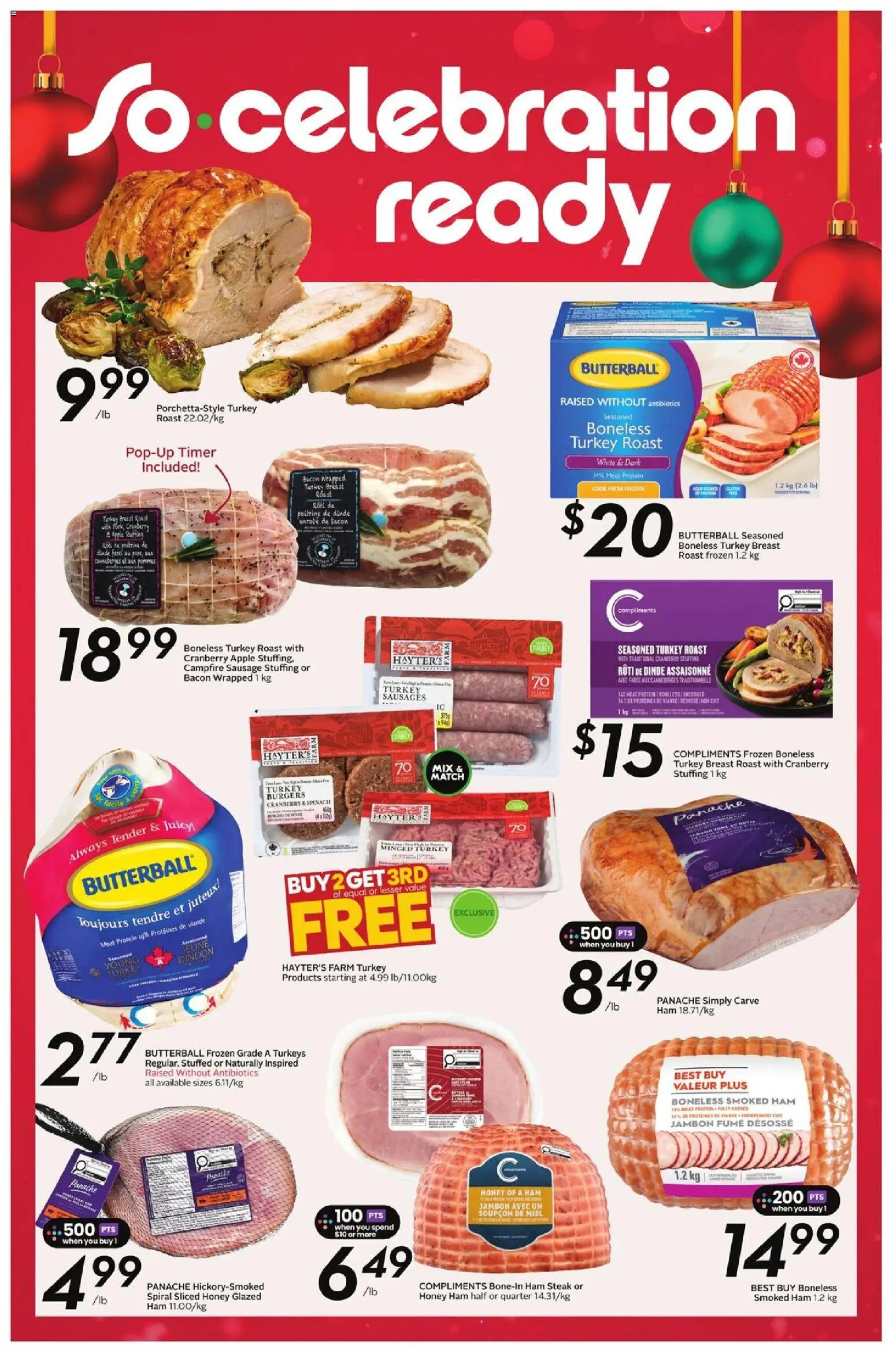 Sobeys flyer valid from 11.12.2025 | Page: 18 | Products: Turkey, Ham