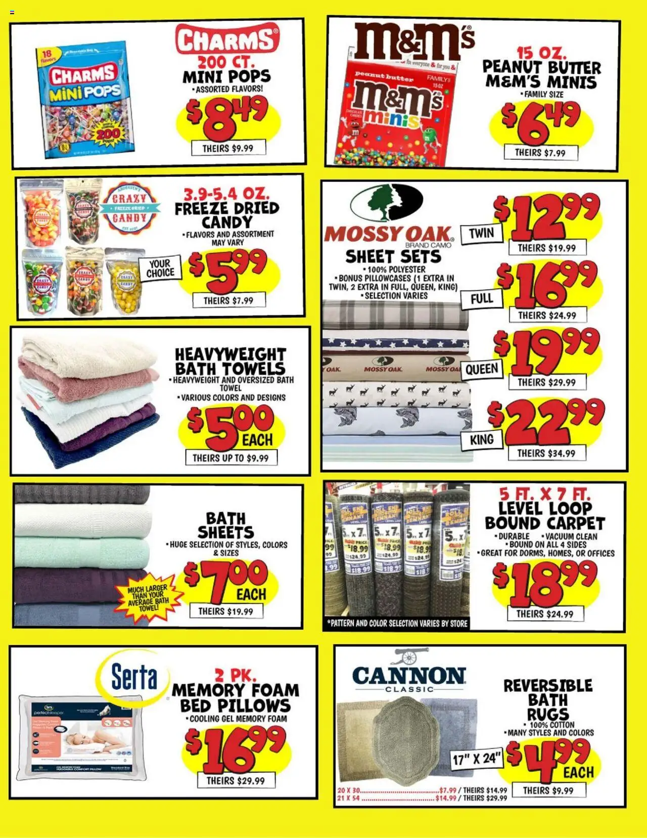 Ollie's Weekly Ad - valid from 06.08.2025 | Page: 3 | Products: Bed, Bath, Carpet, Sheet