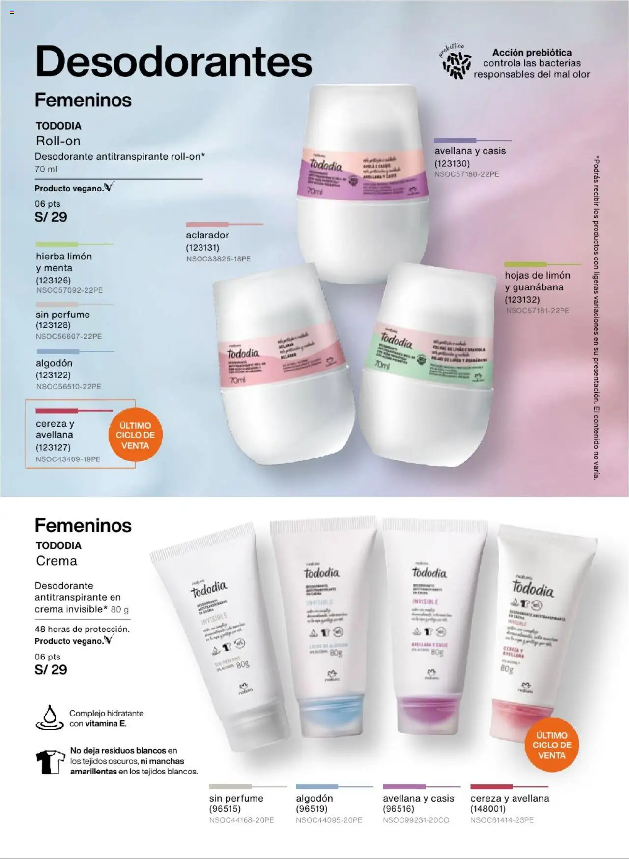 Catálogo Natura válido desde 13.08.2025 | Página: 137 | Productos: Desodorante, Antitranspirante, Crema, Perfume