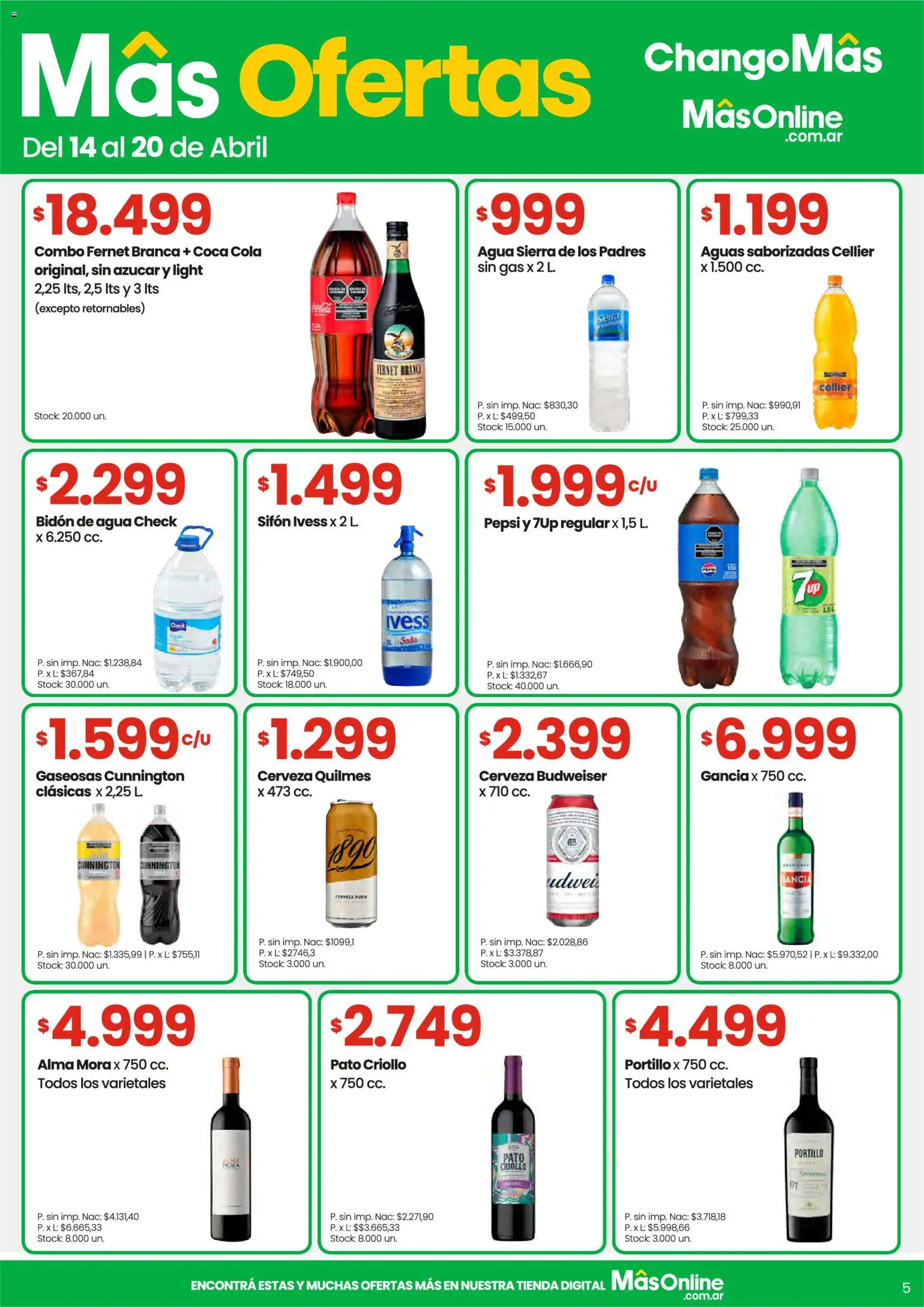 Punto Mayorista catálogo │ válido desde el 14.04.2026 | Página: 5 | Productos: Bidón, Azucar, Agua, Cerveza