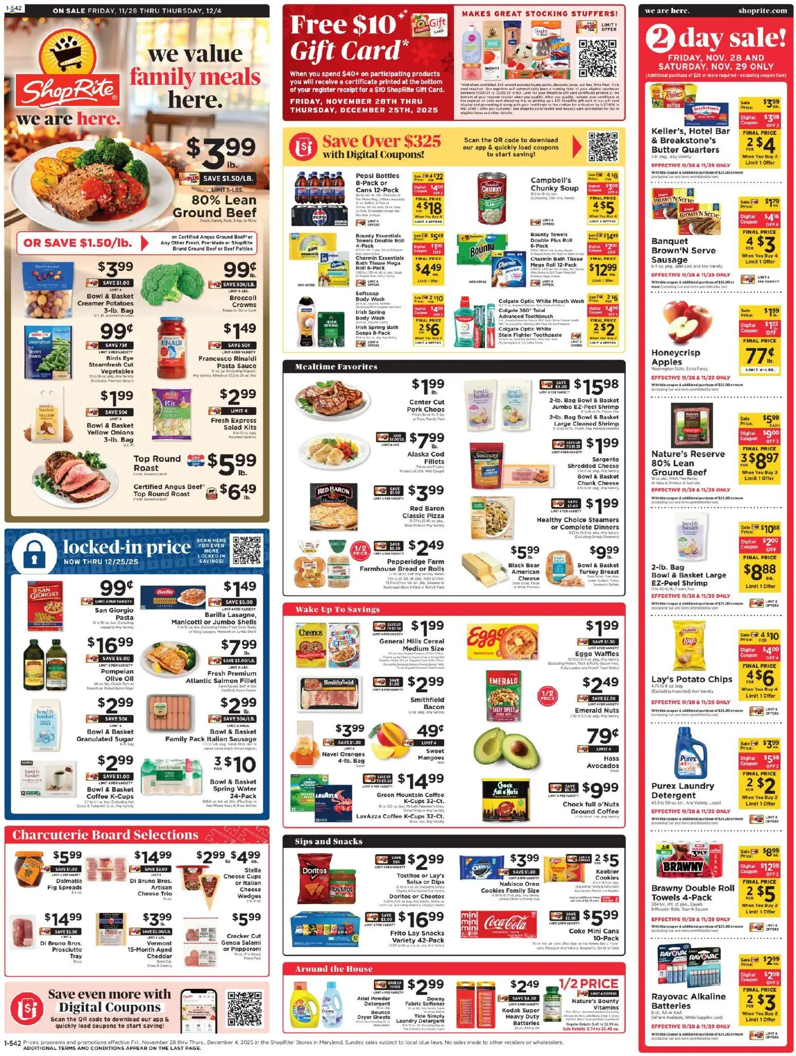 ShopRite Weekly Ad - valid from 28.11.2025 | Page: 1 | Products: Bath, Pork, Toothbrush, Beef