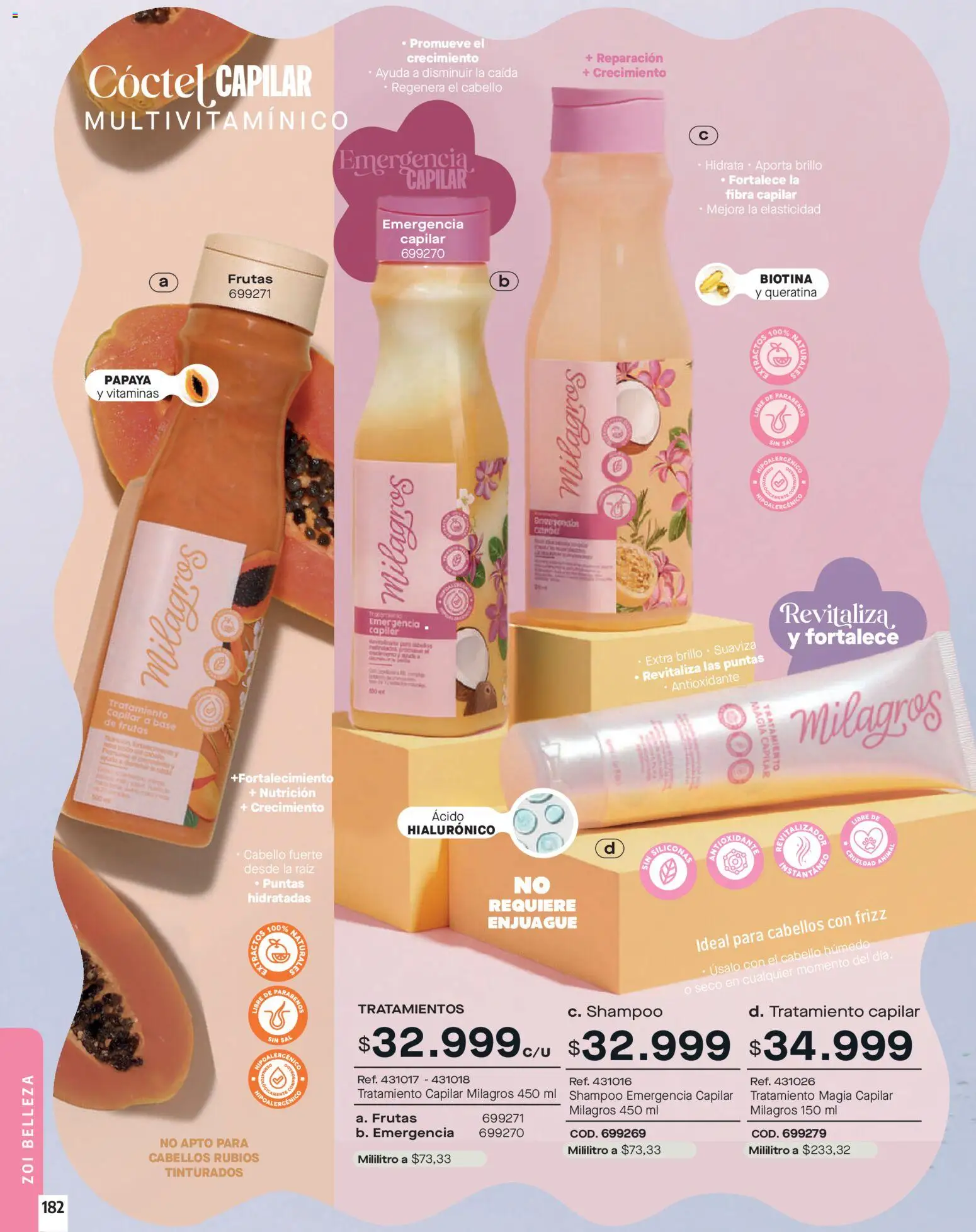 Carmel revista - valida desde el 01.03.2026 | Página: 182 | Productos: Shampoo, Brillo, Vitaminas, Papaya