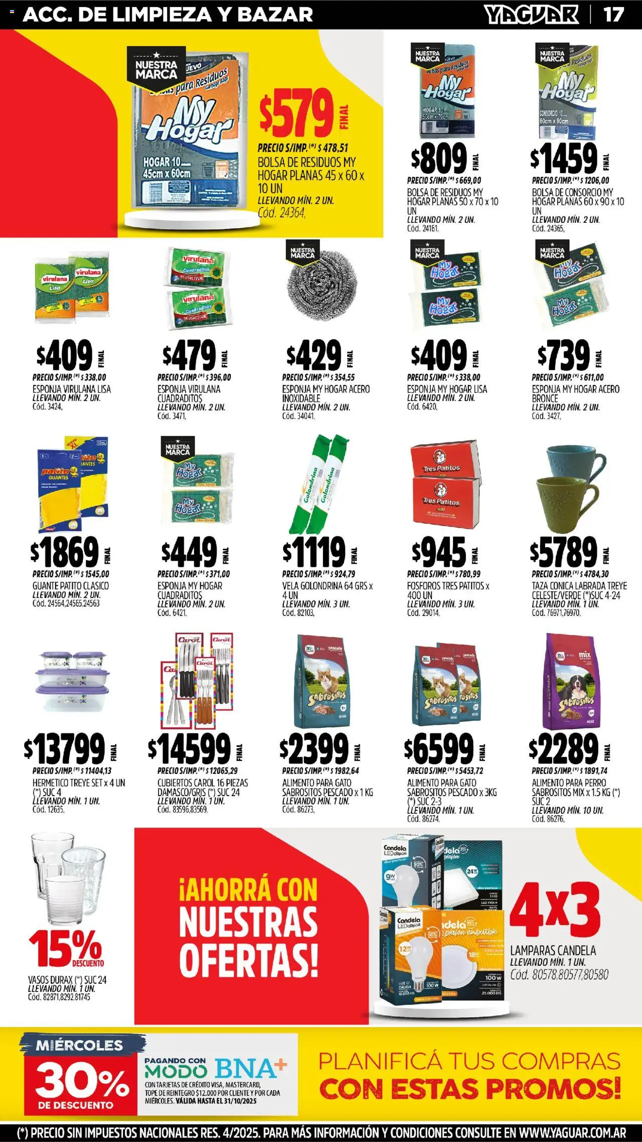 Yaguar - Mendoza │ válido desde el 20.10.2025 | Página: 16 | Productos: Bolsa, Pescado, Taza, Guantes