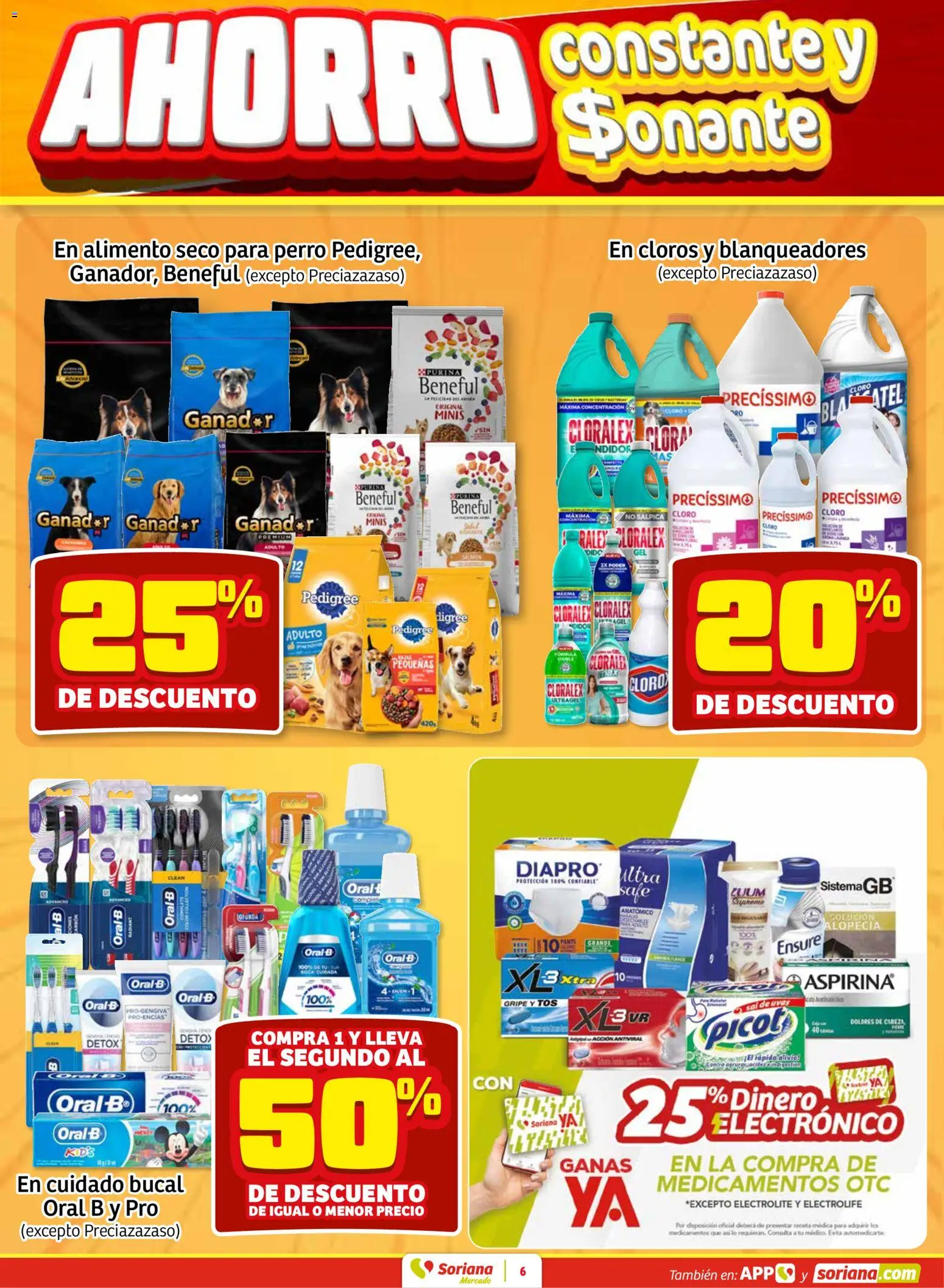 Nuevas ofertas de Soriana válidas en toda la República Mexicana desde el 26.02.2026. ¡Encuentra las mejores ofertas en Soriana - Fin de Semana Mercado: Tamaulipas! | Página: 6 | Productos: Sal, Cloro